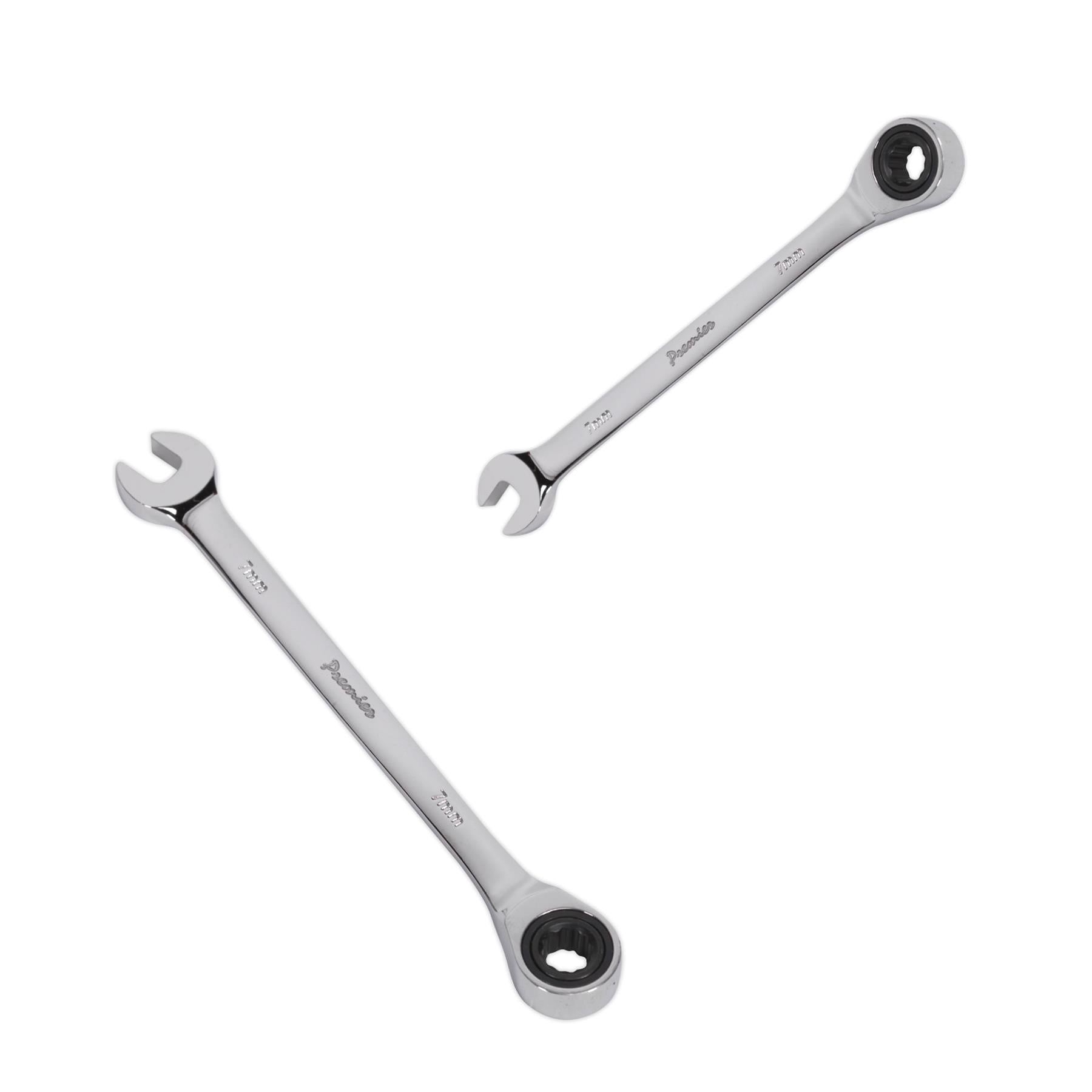 Sealey Ratchet Combination Spanner 7mm Chrome Vanadium Steel