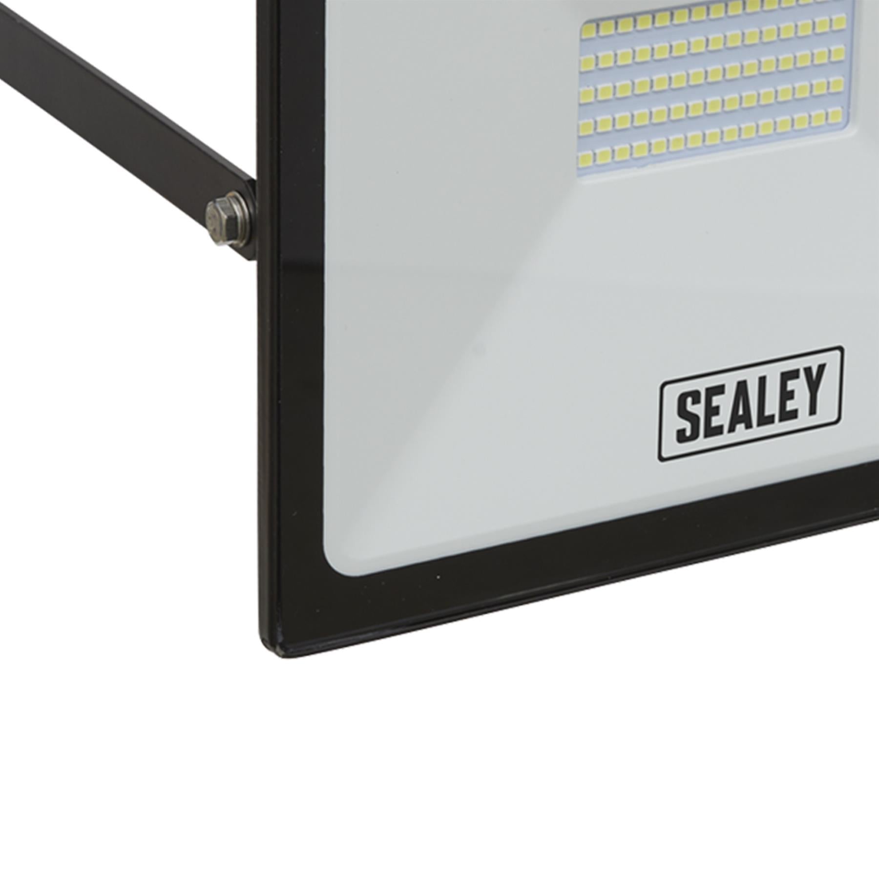 Sealey Extra Slim Floodlight with Wall Bracket 50W SMD LED 230V