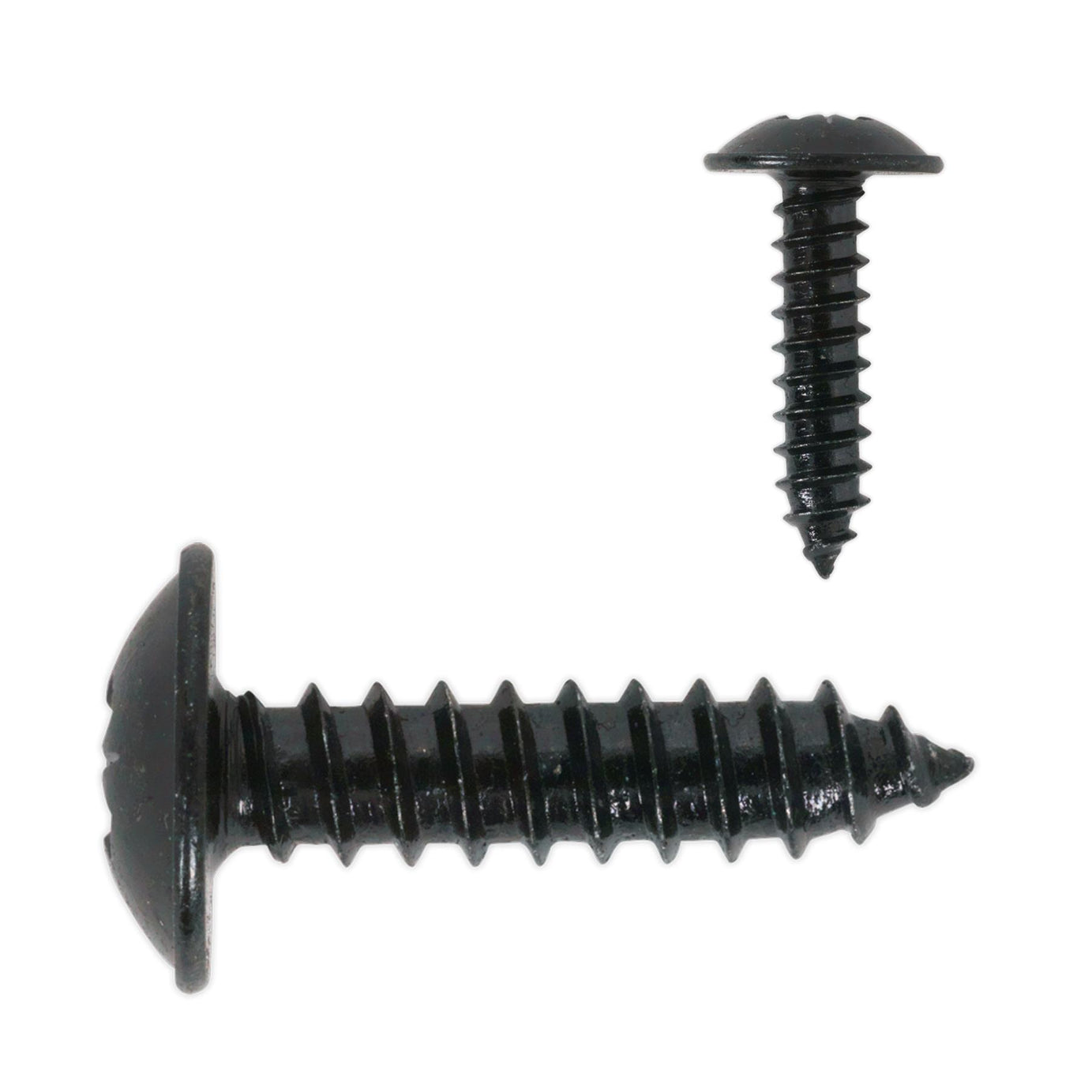 Sealey Self Tapping Screw 4.8 x 13mm Flanged Head Black Pozi Pack 100