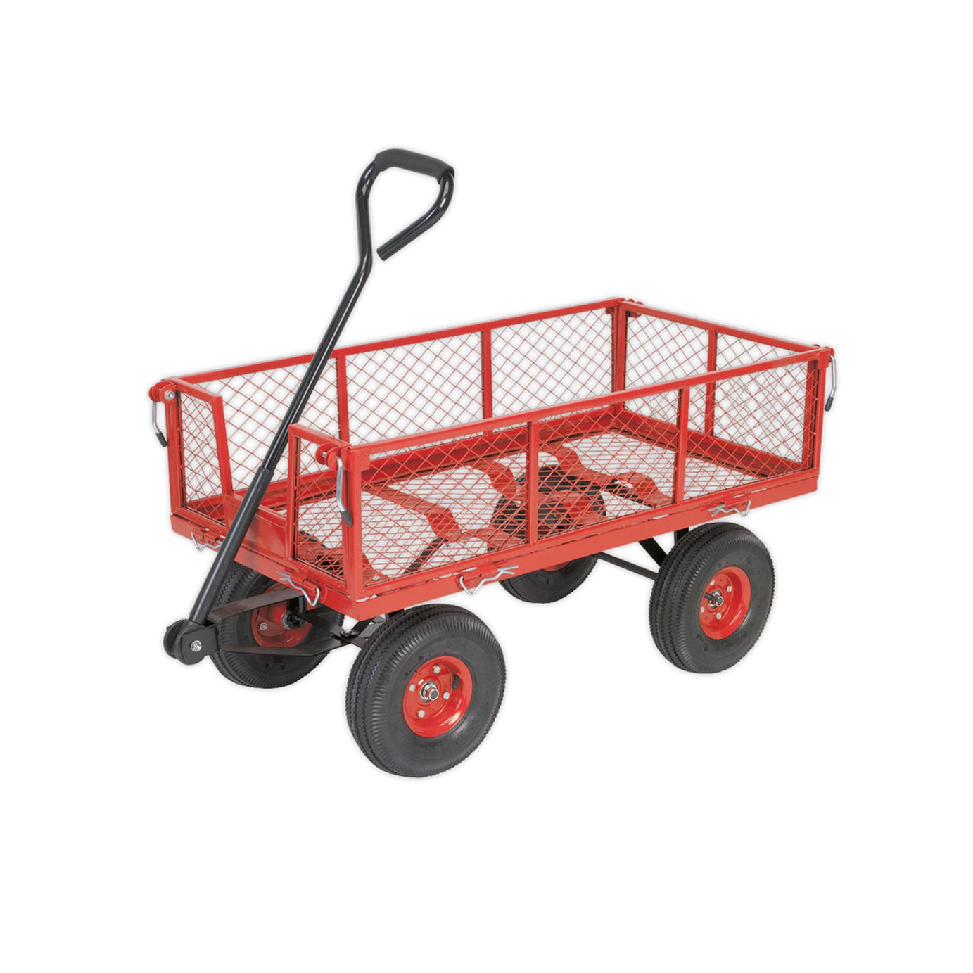 Sealey Platform Truck with Removable Sides Pneumatic Tyres 200kg