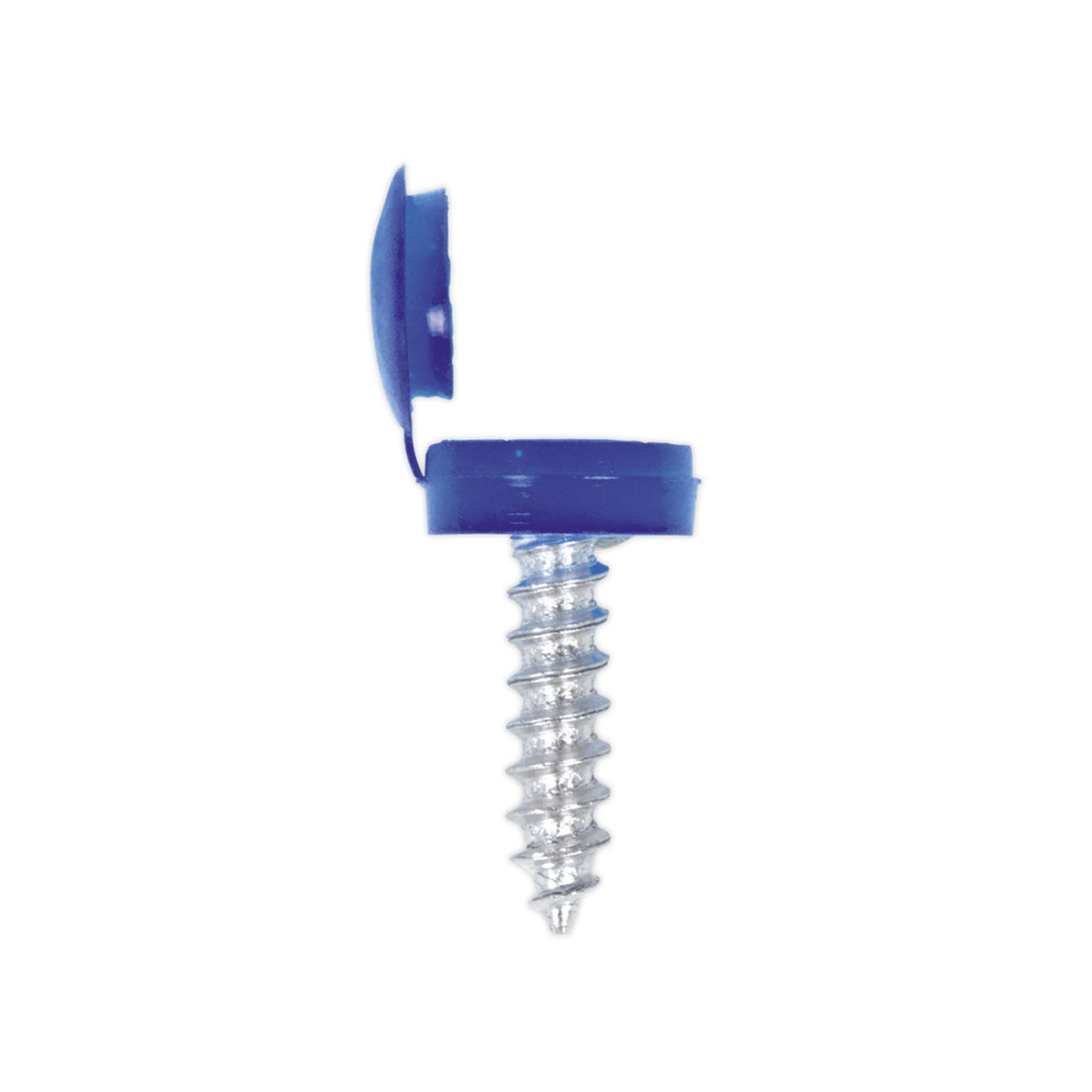 Sealey Numberplate Screw & Flip Cap 4.2 x 19mm Blue Pack of 50