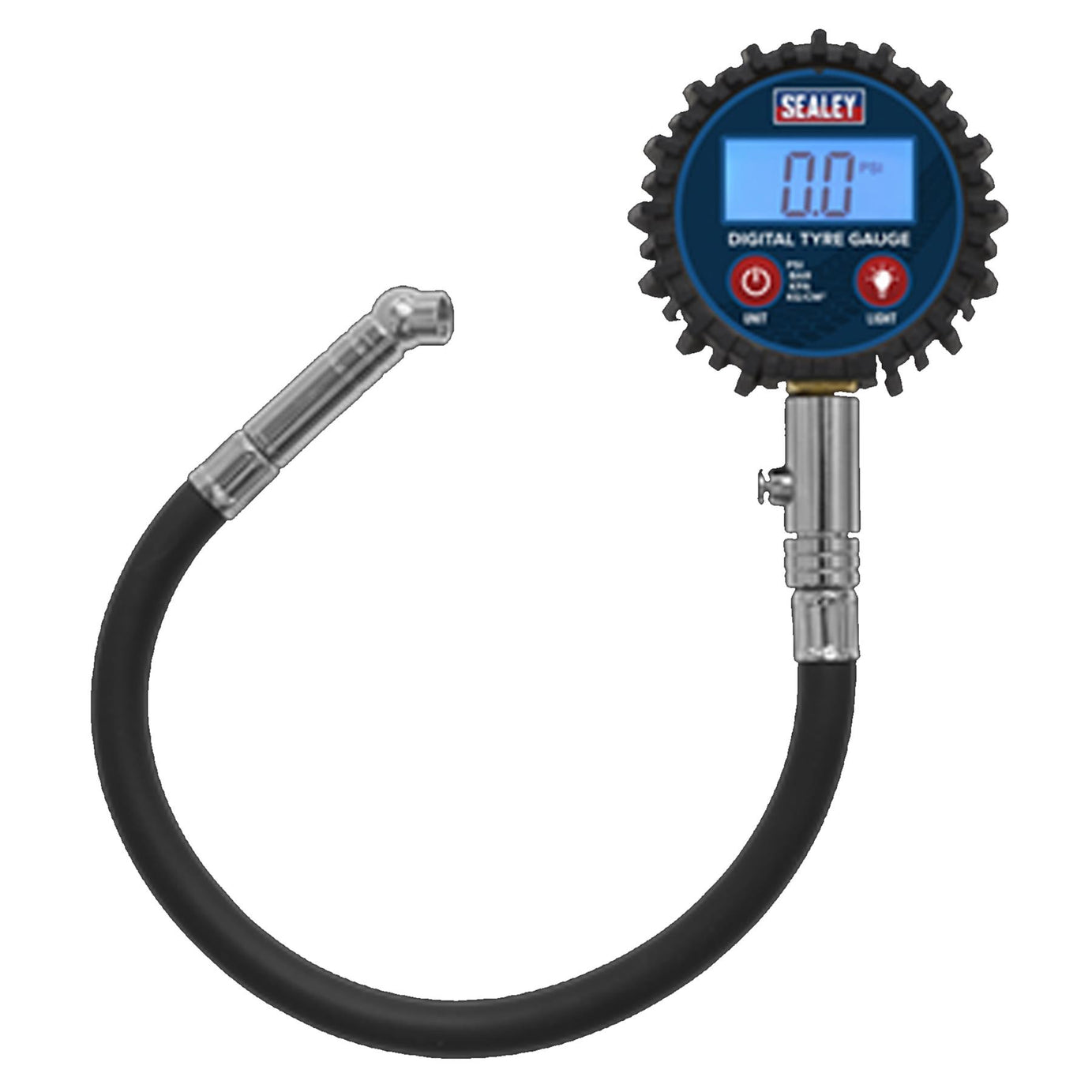 Sealey Digital Tyre Pressure Gauge with Push-On Connector