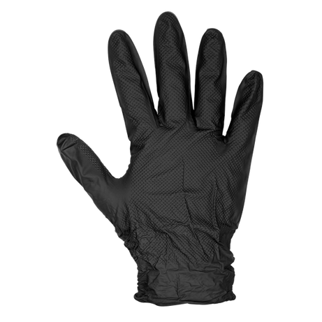 Sealey Black Diamond Grip Extra-Thick Nitrile Powder-Free Gloves Large - Pack of 50
