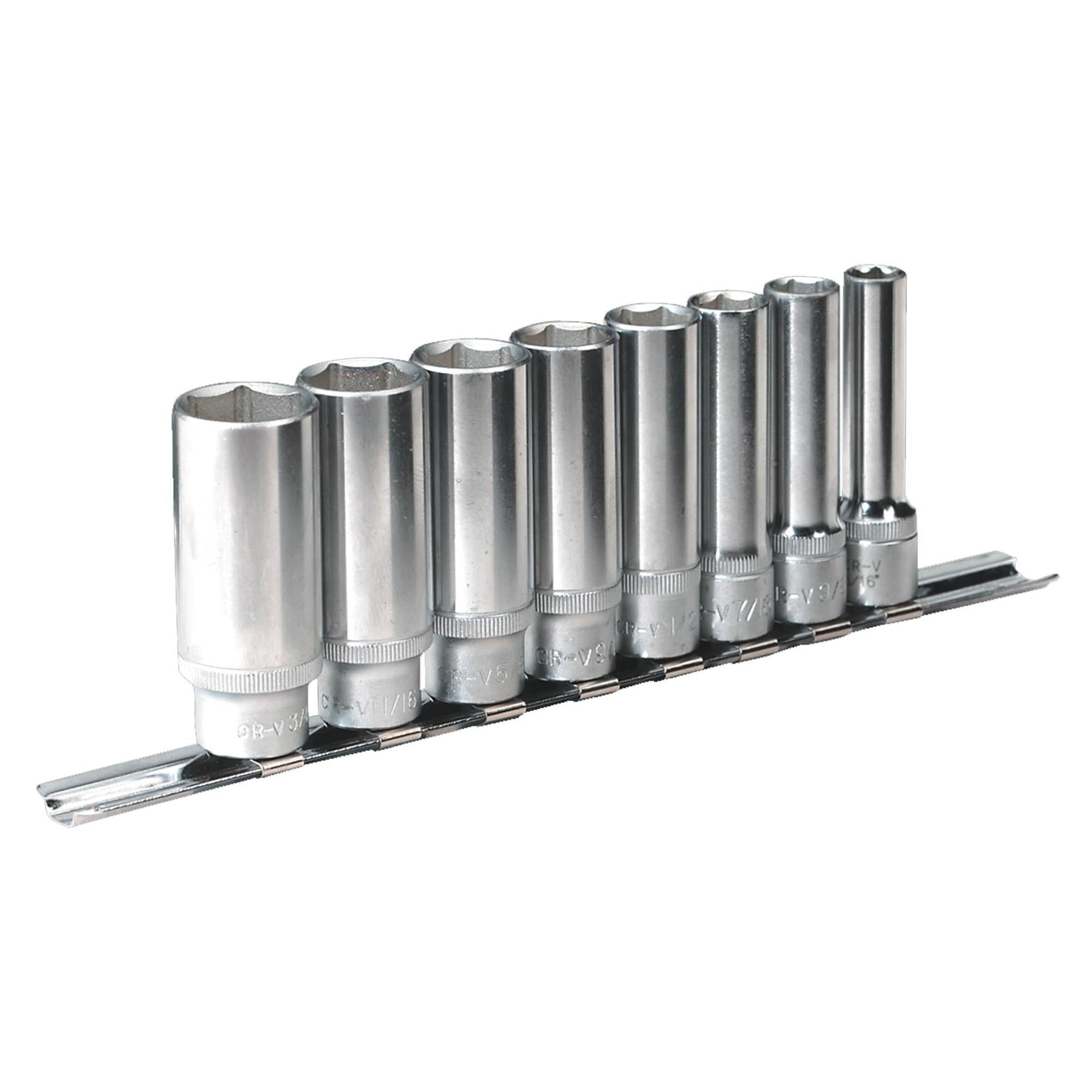 Sealey Socket Set 8pc 3/8"Sq Drive 6pt Deep WallDrive Imperial