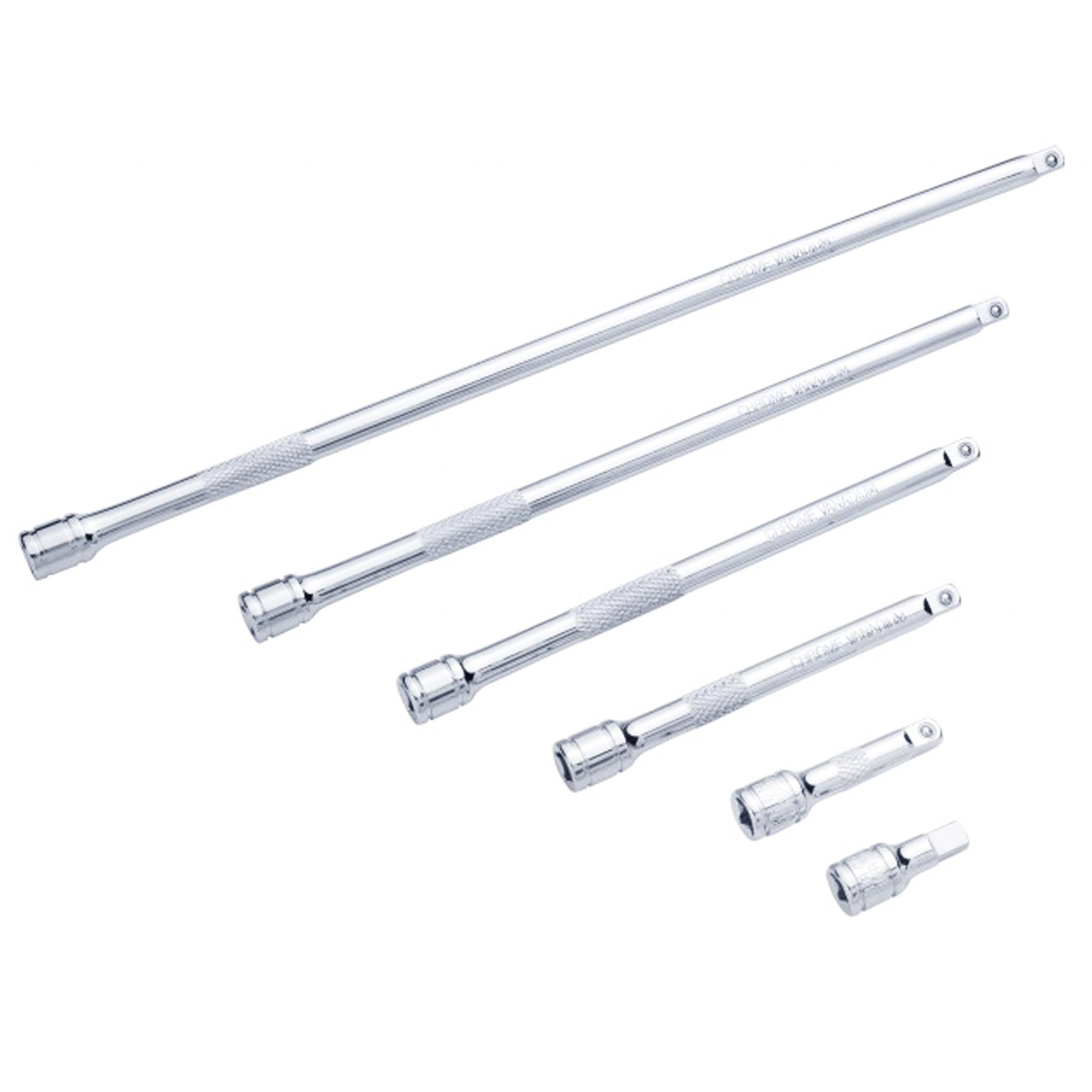 BlueSpot 6pc 1/4" Drive Socket Extension Bar Set 32 50 100 150 200 275mm Long