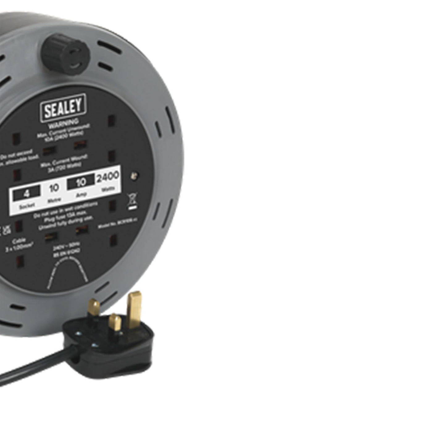 Sealey Cassette Type Cable Reel 10m 4 x 230V 1.00mm� Thermal Trip