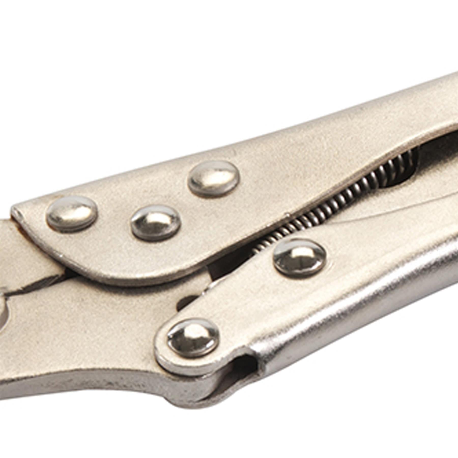 Self Locking Long Nose Pliers 225mm Chrome Adjustable Serrated Jaw Opening