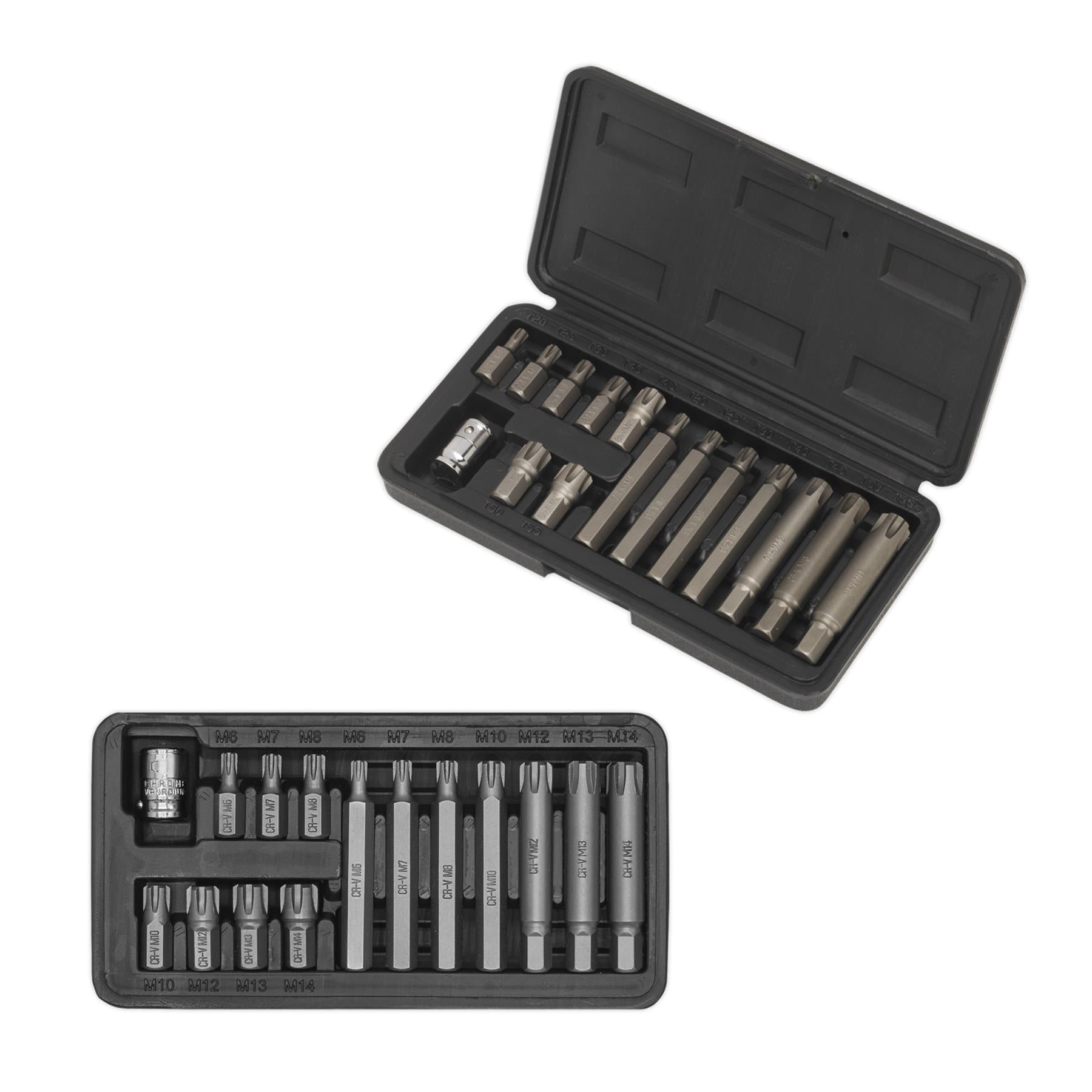 Sealey Ribe Bit & Holder Set 15pc - 3/8"Sq Drive