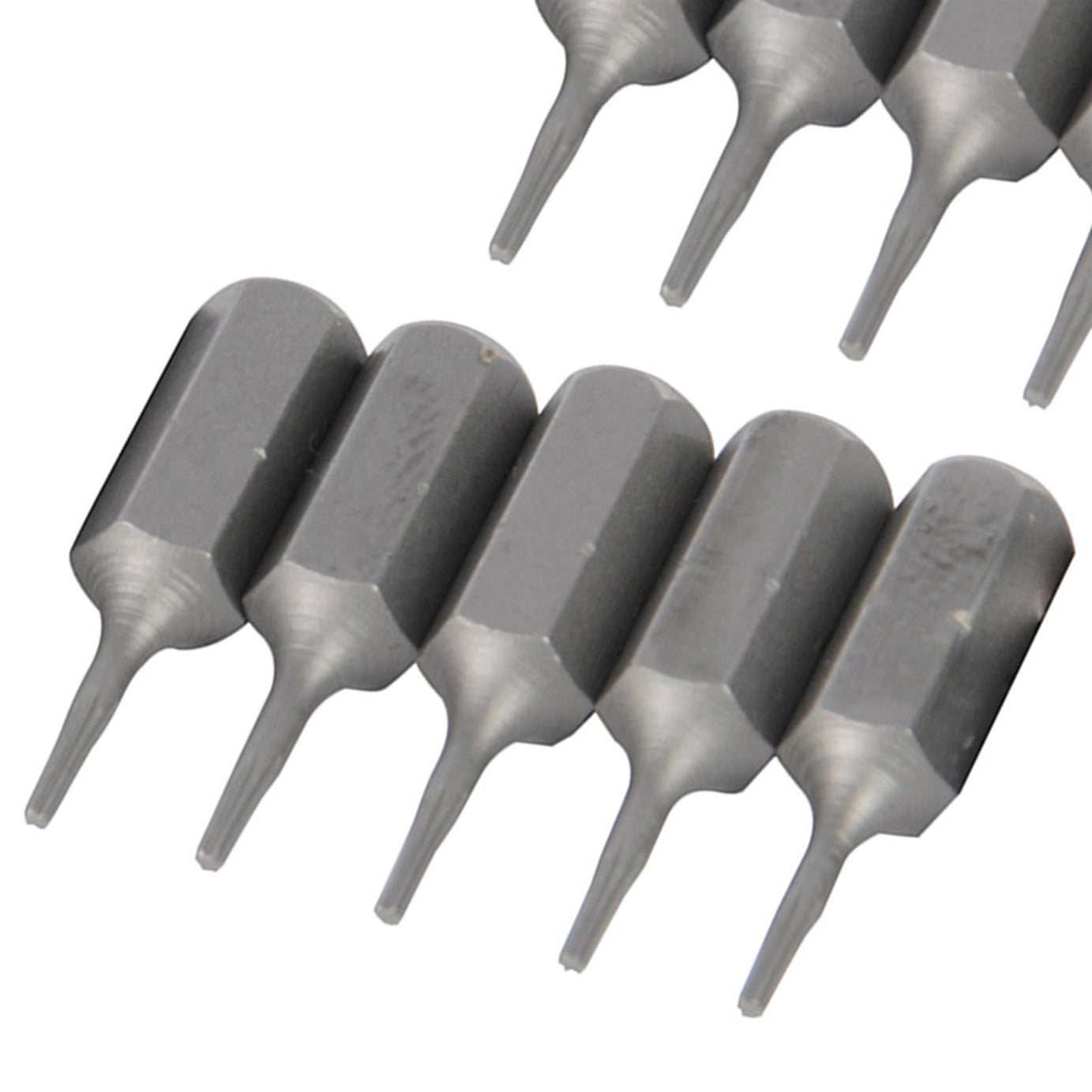 10 PACK- T4 TRX/TORX Star Chrome Vanadium Screwdriver Bits- ¼” Hex Steel Shank