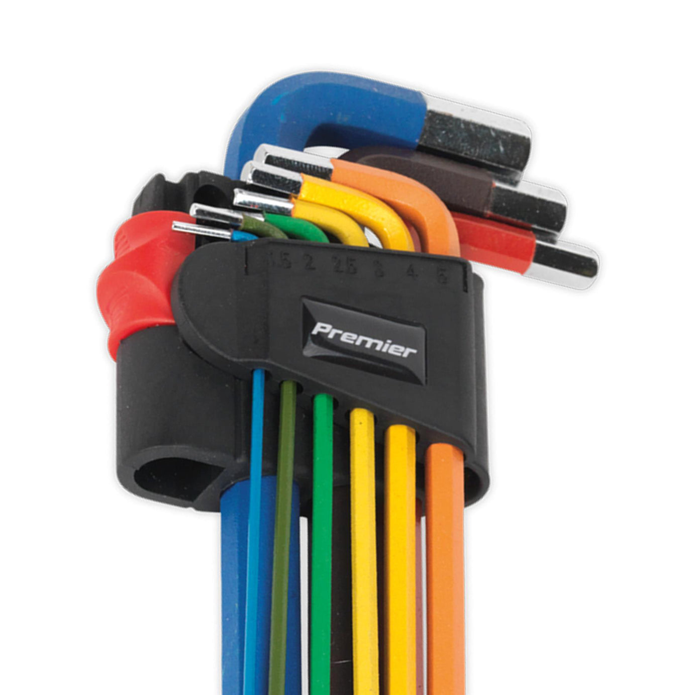 Sealey Ball-End Hex Key Set 9pc Colour-Coded Extra-Long Metric