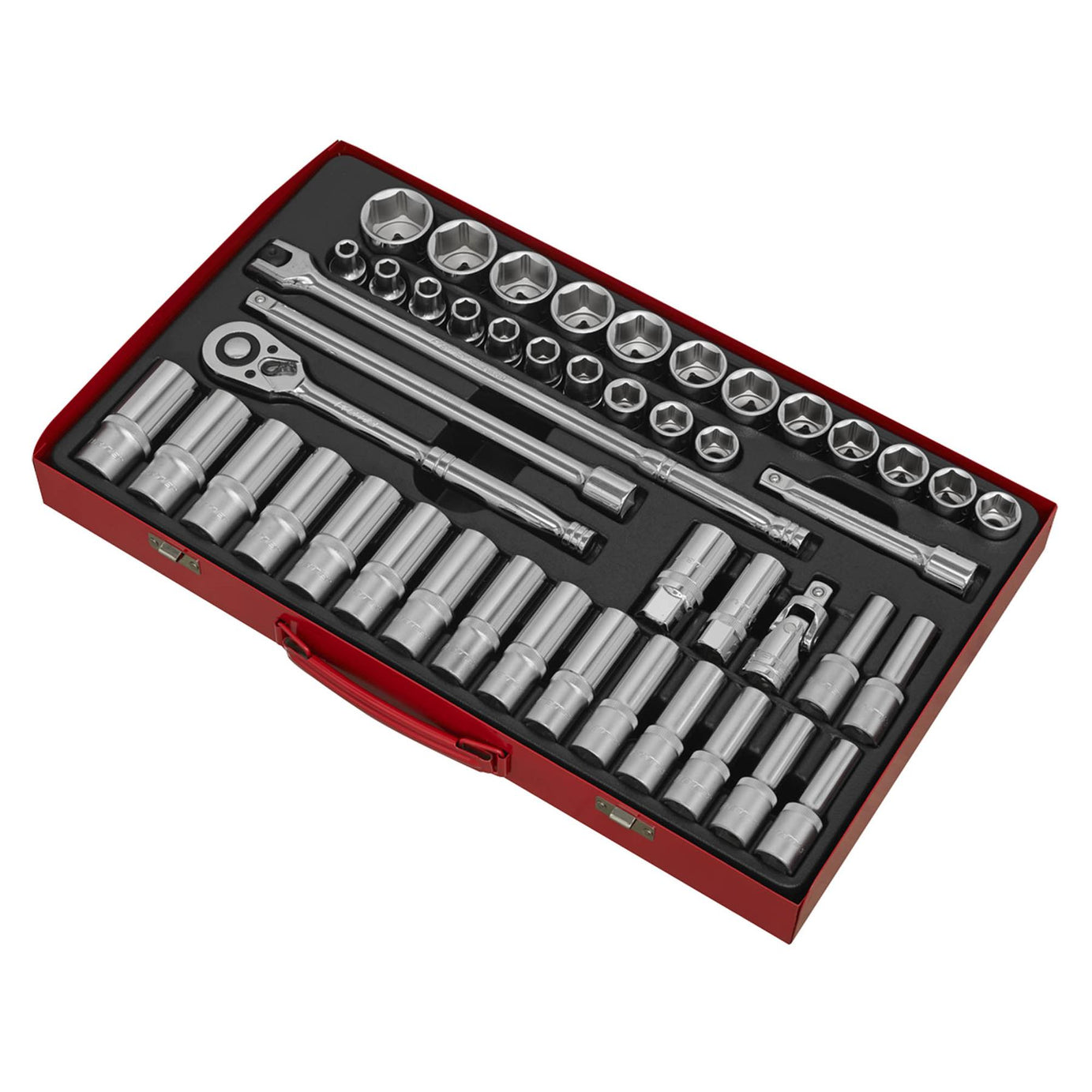 Sealey Socket Set 46pc 1/2"Sq Drive 6pt WallDrive - Metric