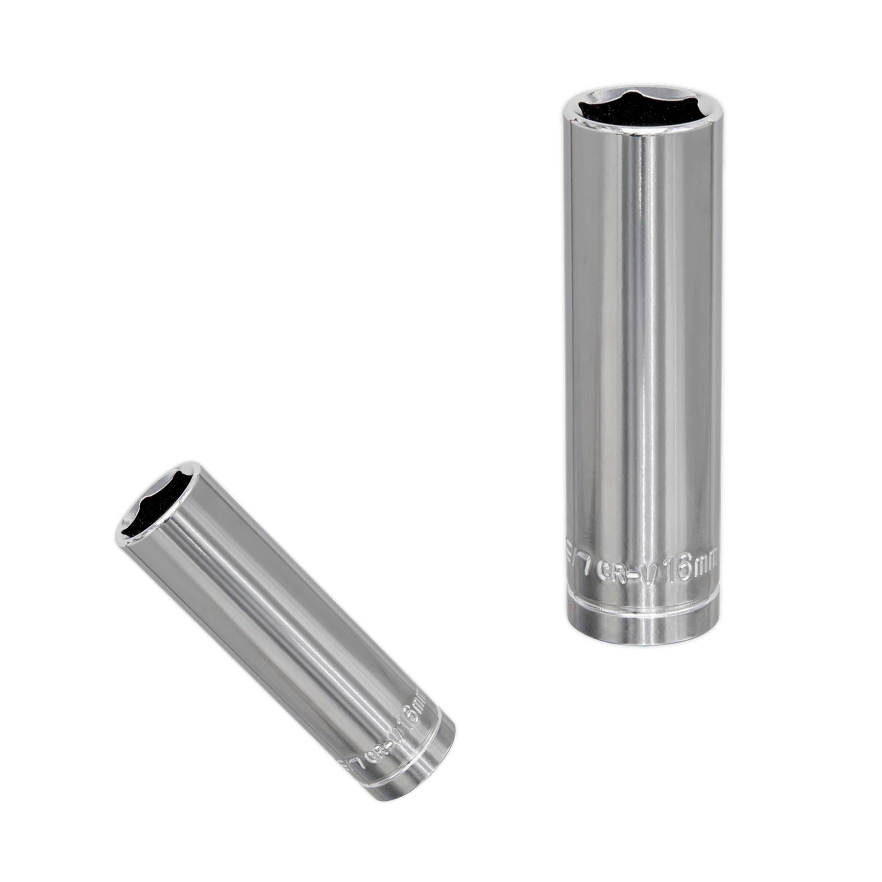 Sealey WallDrive Socket 15mm Deep 1/2"Sq Drive Carbon Steel