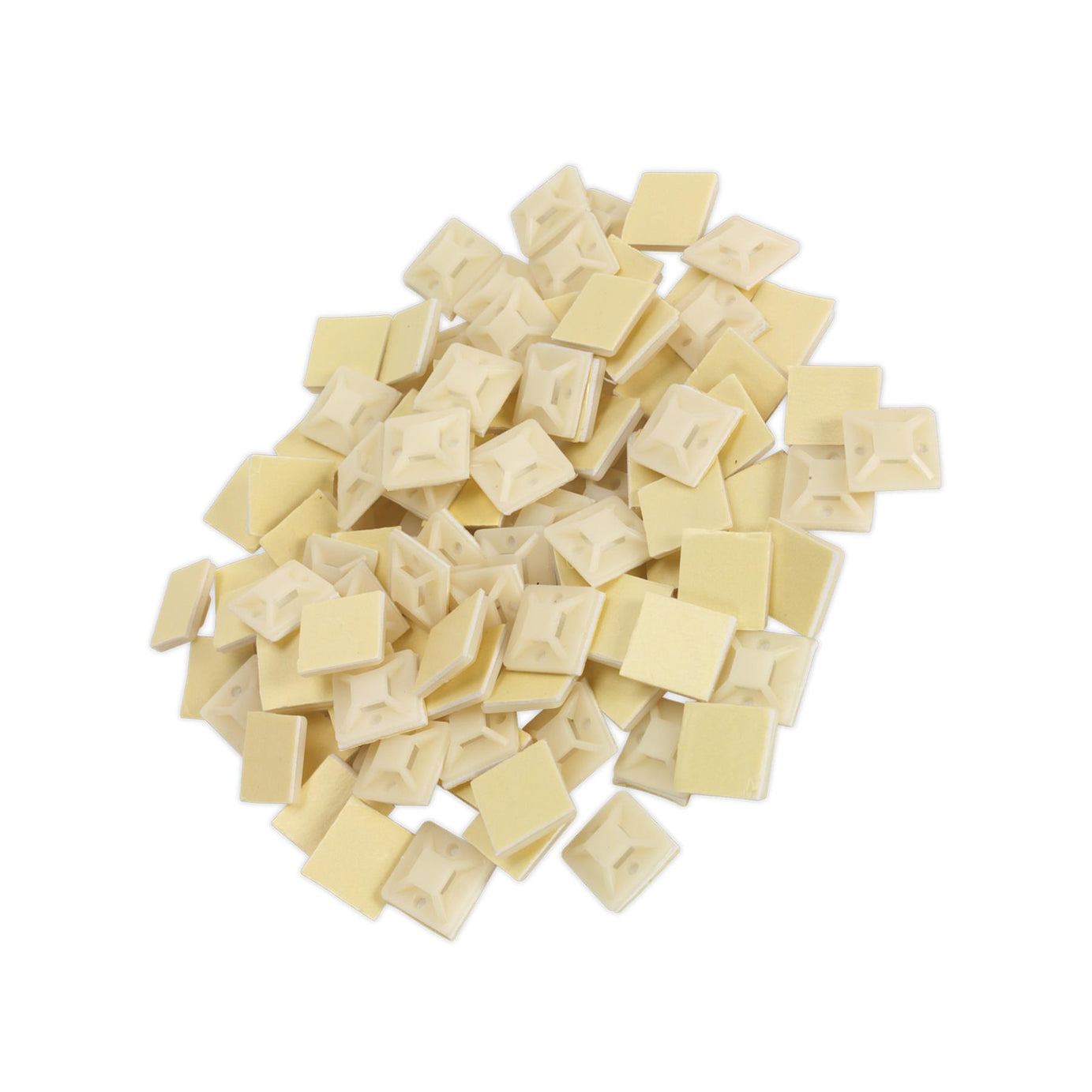 Sealey Self-Adhesive Cable Tie Mount 20 x 20mm White Pack of 100