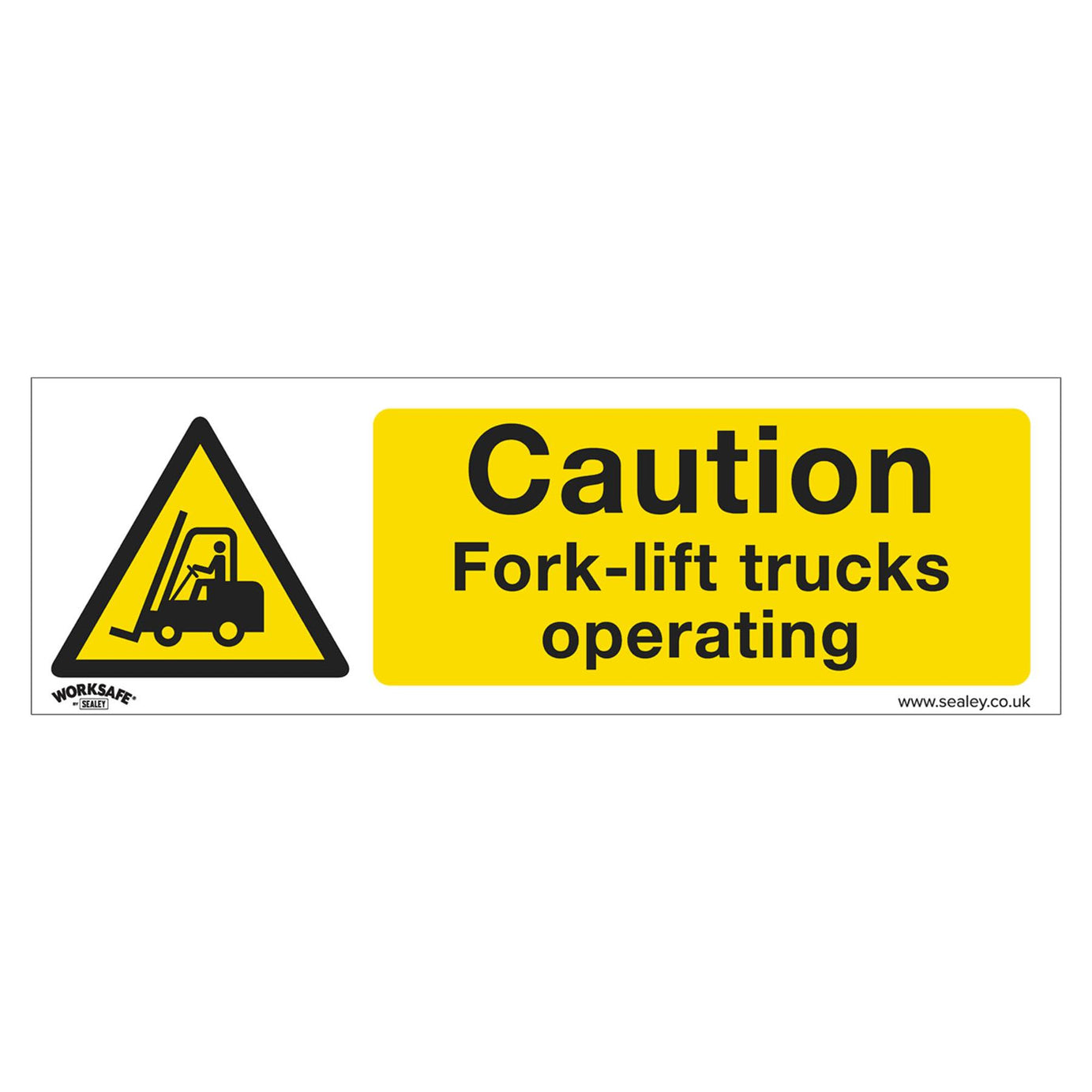 Warning Safety Sign - Caution Fork-Lift Trucks - Self-Adhesive Vinyl