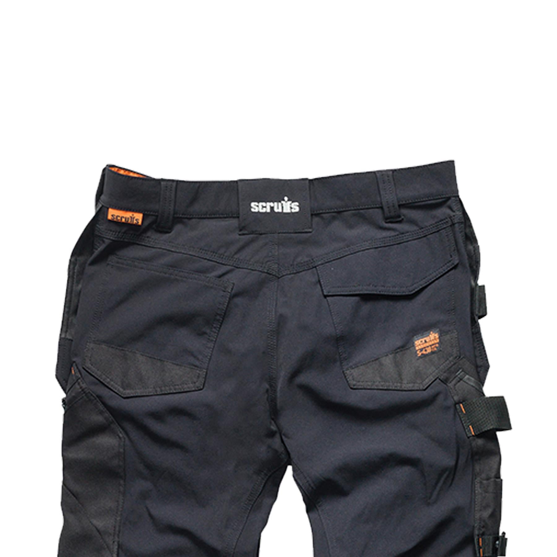 Scruffs Black Flex Work Flexible Slim Fit Trousers - Pro Flex Plus Holster 34R