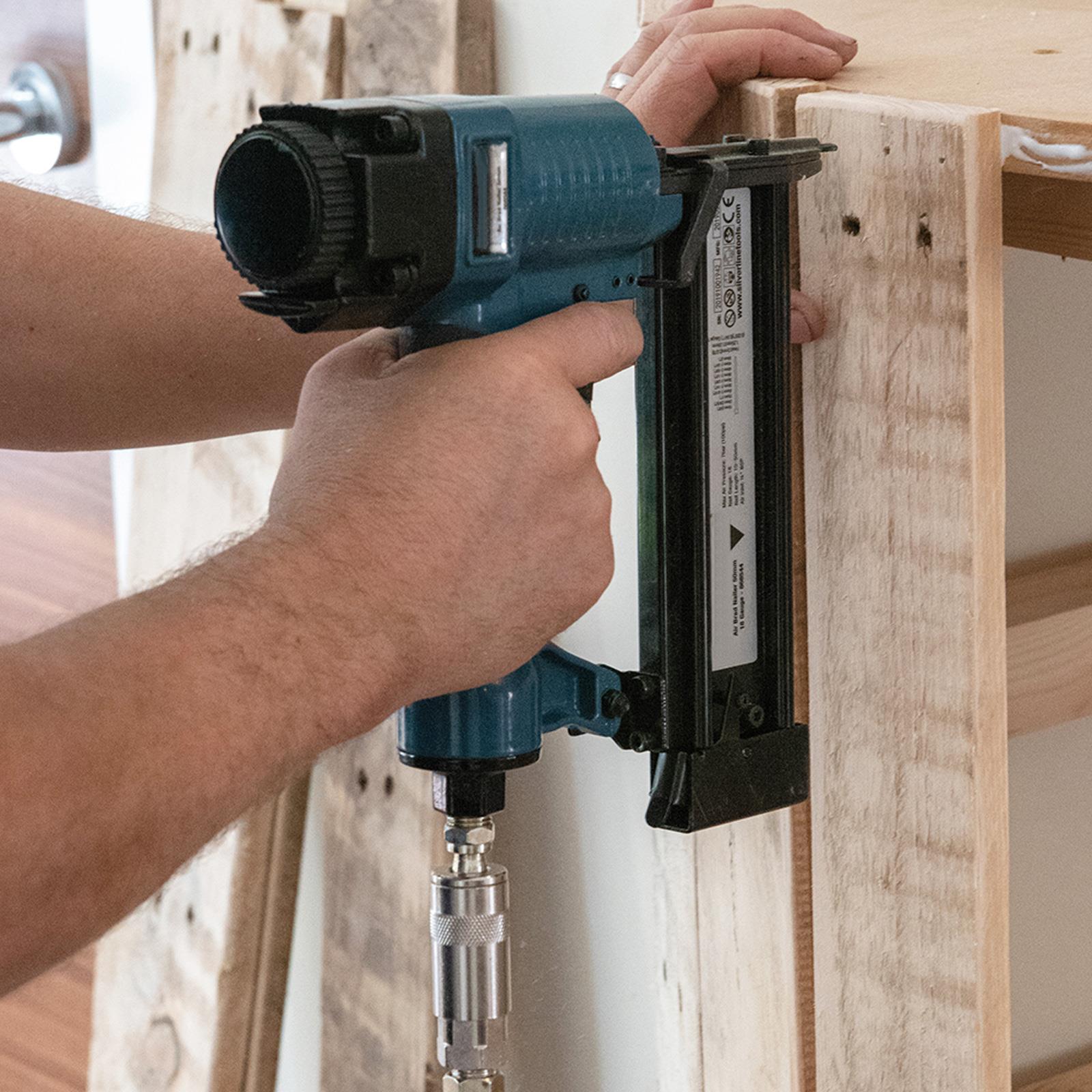 Air Finishing Nailer Nail Gun 90mm 10 - 12 Gauge Nails Framing Fencing Decking