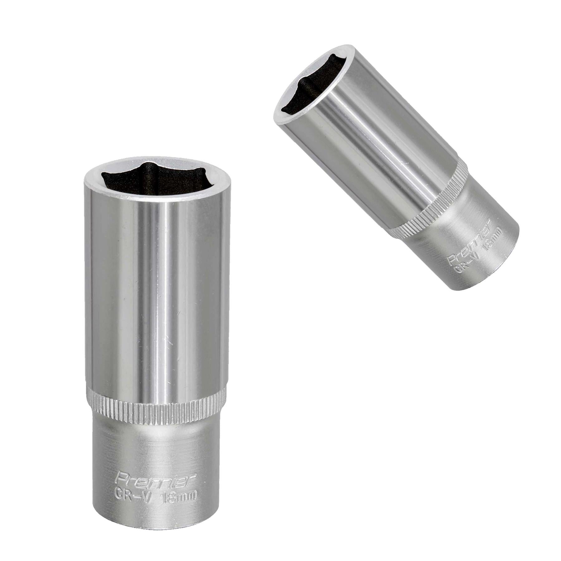 Sealey WallDrive Socket 18mm Deep 3/8"Sq Drive Chrome Vanadium Steel