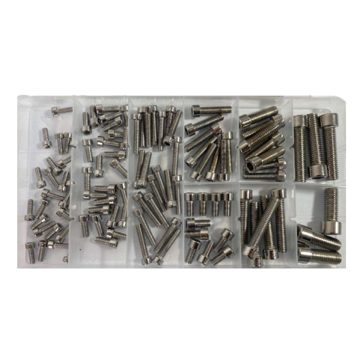 106Pcs Assorted Stainless Steel Hex Screws 201 S/S Hex Cap Bolts and Nuts