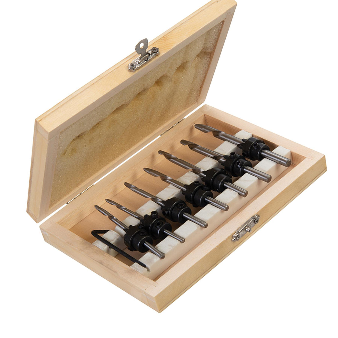 7Pc Tapered Wood Set HSS Wood Screw Sink Countersinks Drill 3-6mm Pocket
