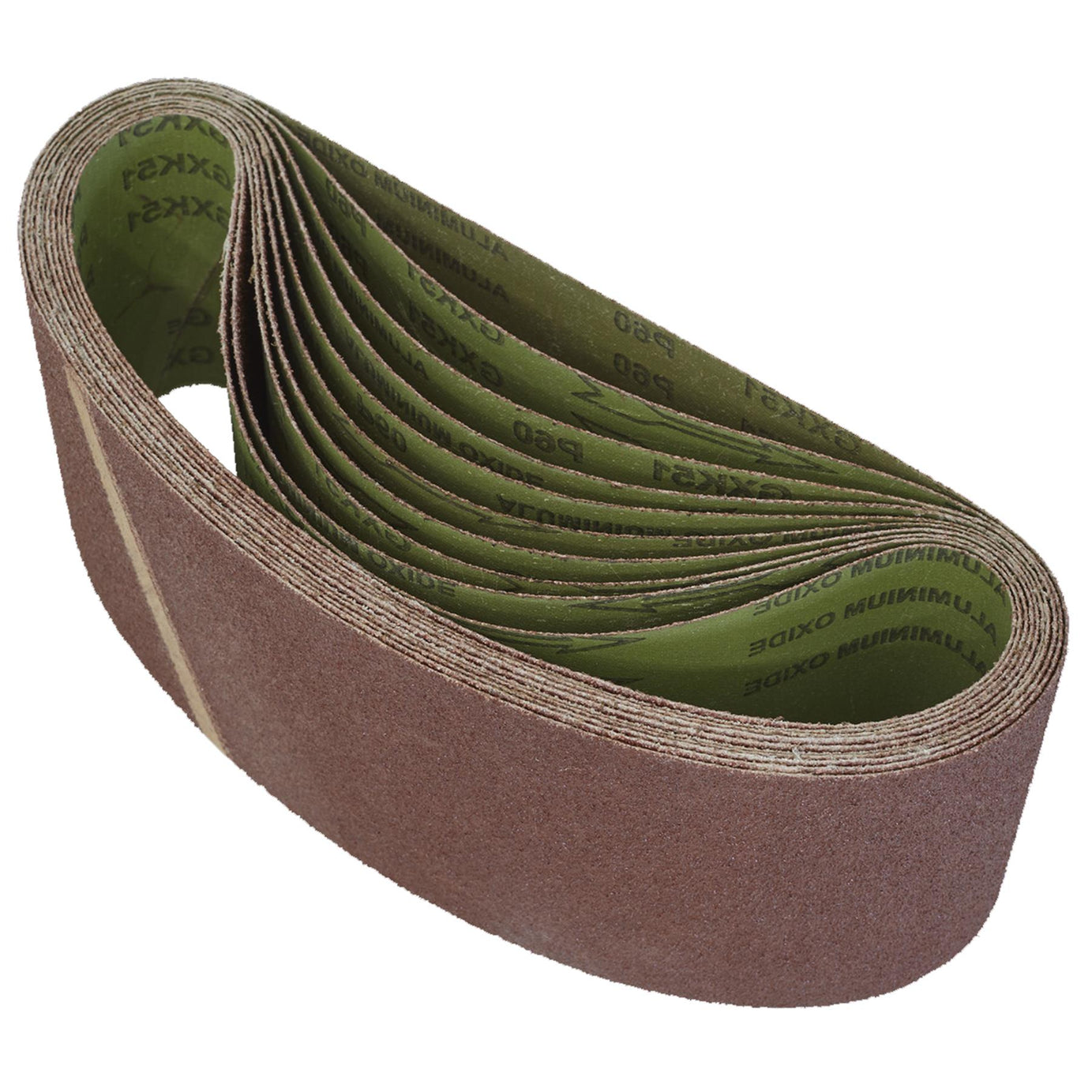 Sanding Belt 100 x 610mm 60Grit - Pack of 10.Aluminium oxide resin bonded.Sealey