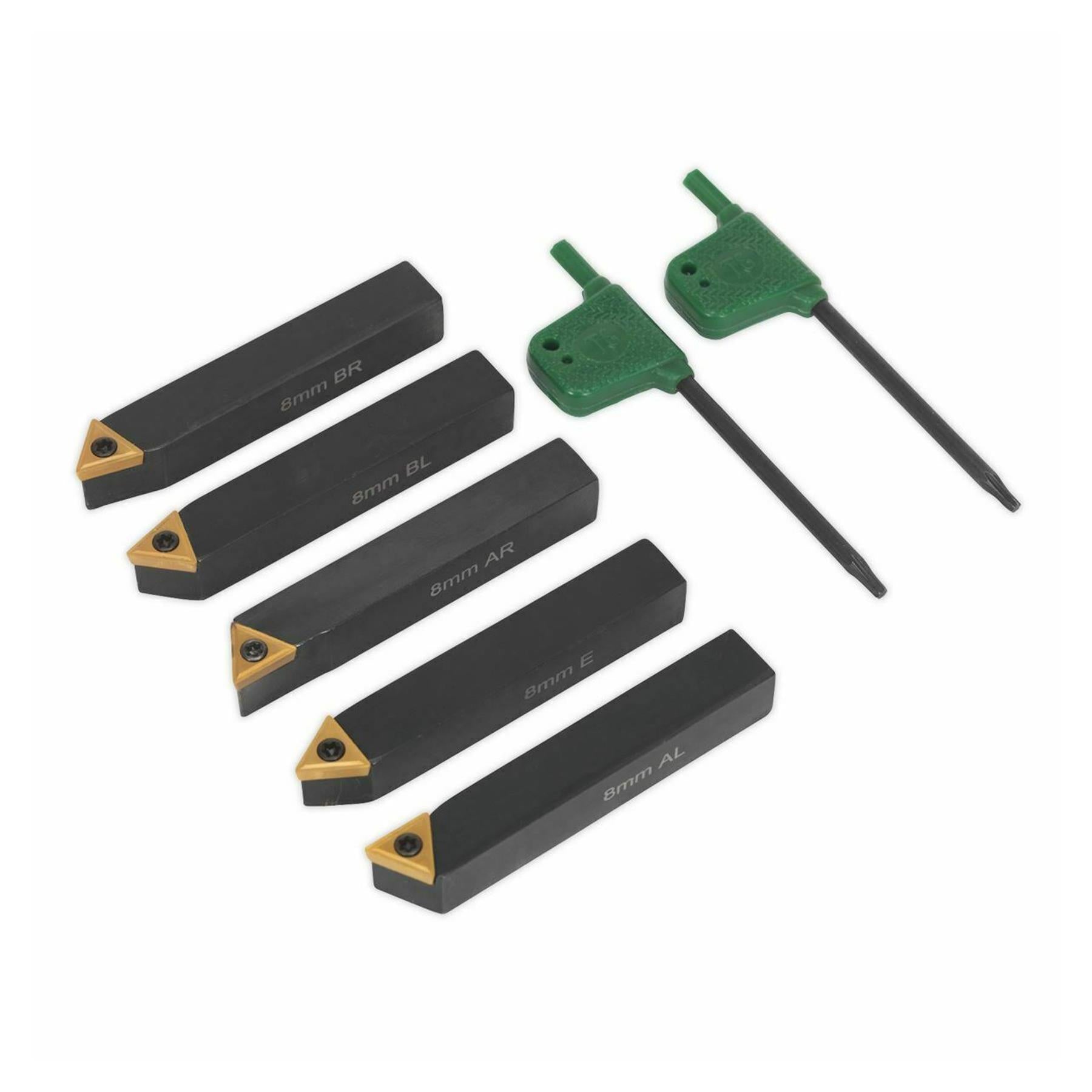 Sealey Indexable 8mm Lathe Turning Tool Set 5pc
