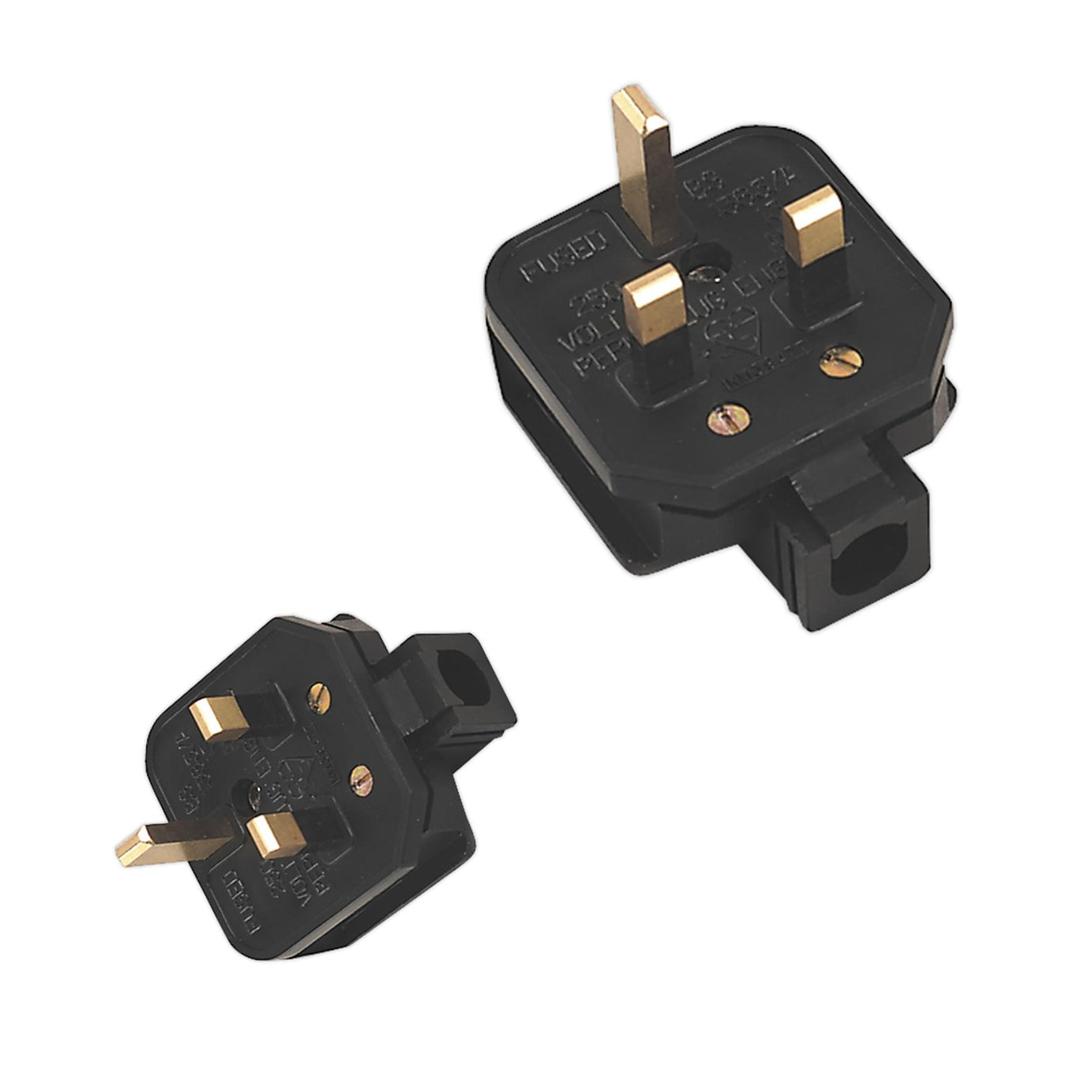 Rubber Plug Black 13A heavy-duty plug. PL/13/3S Sealey