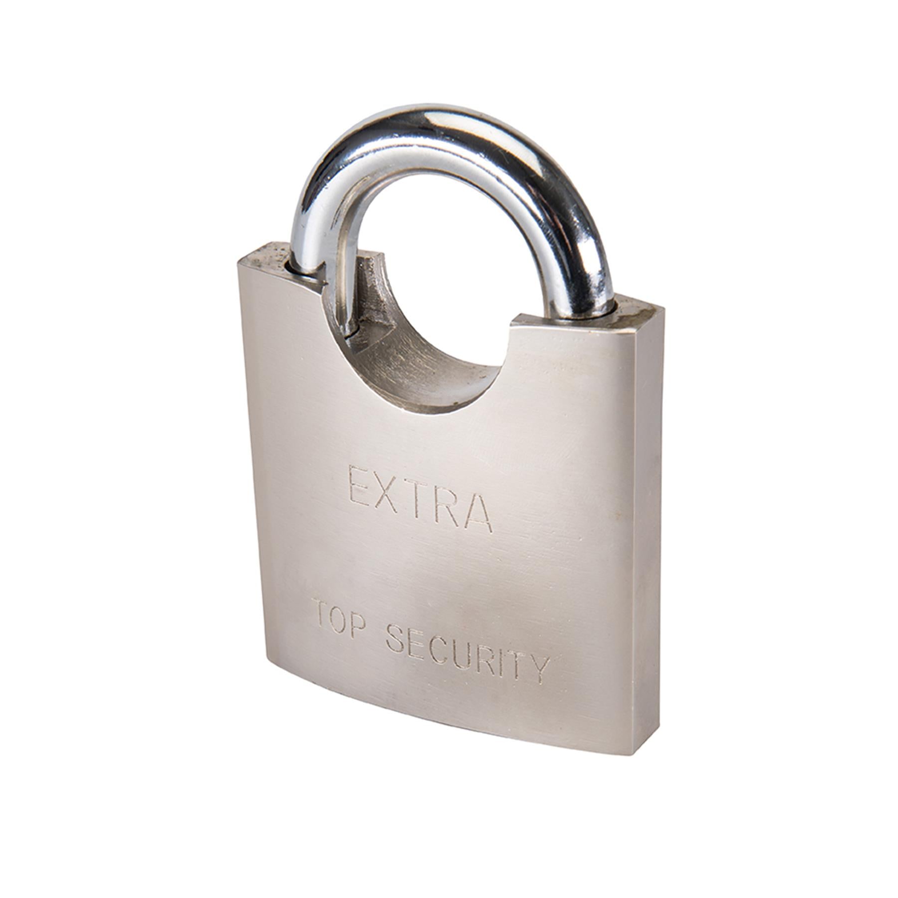 Shrouded Padlock 70mm Security Safety Burglar Chrome-Plated Steel Body & Shackle