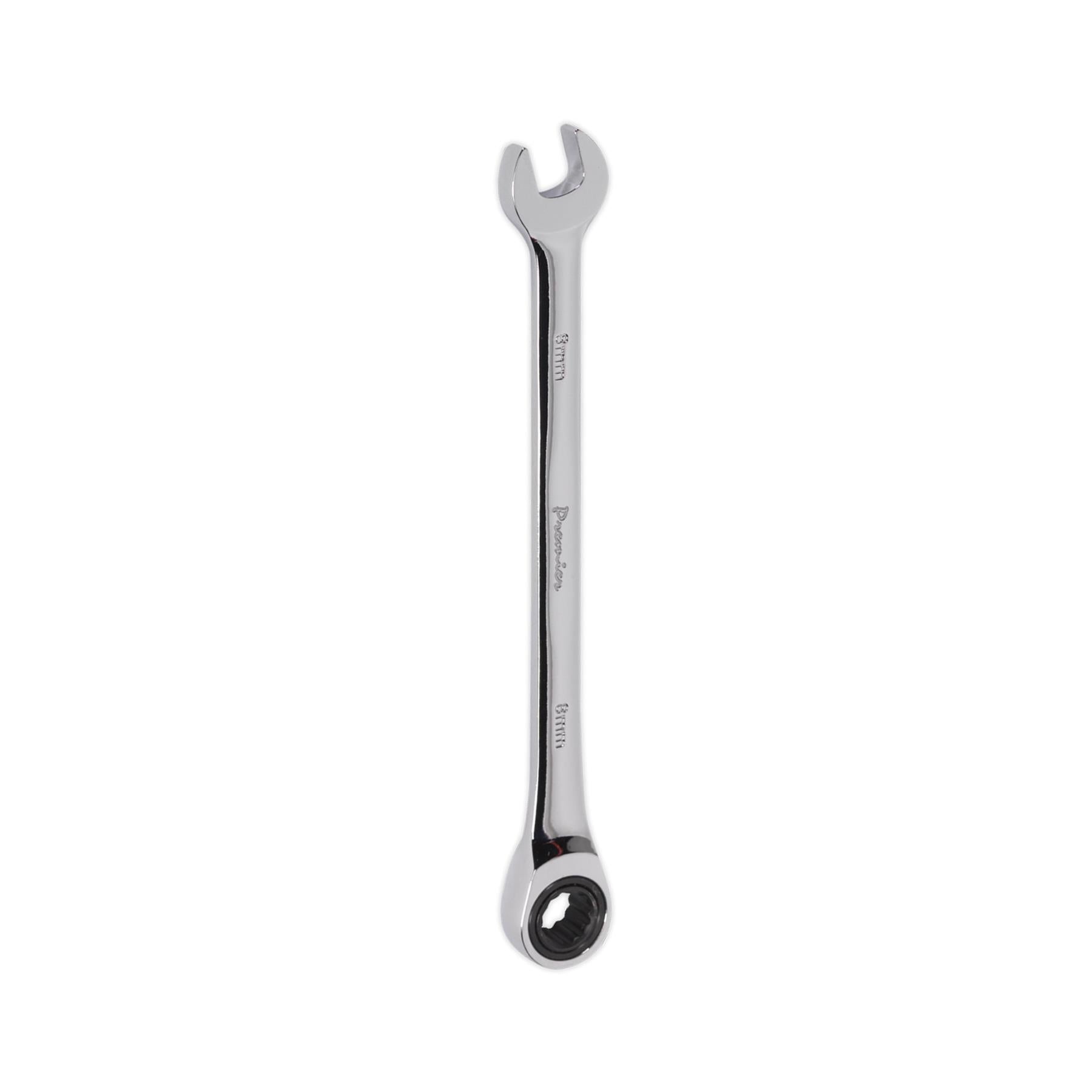Sealey Ratchet Combination Spanner 8mm Chrome Vanadium Steel