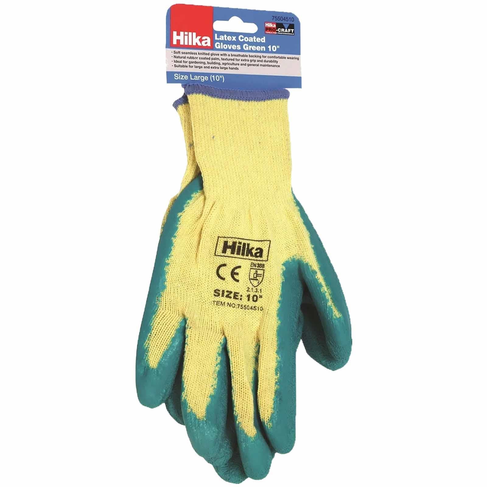 Green Latex Coated Work Gloves