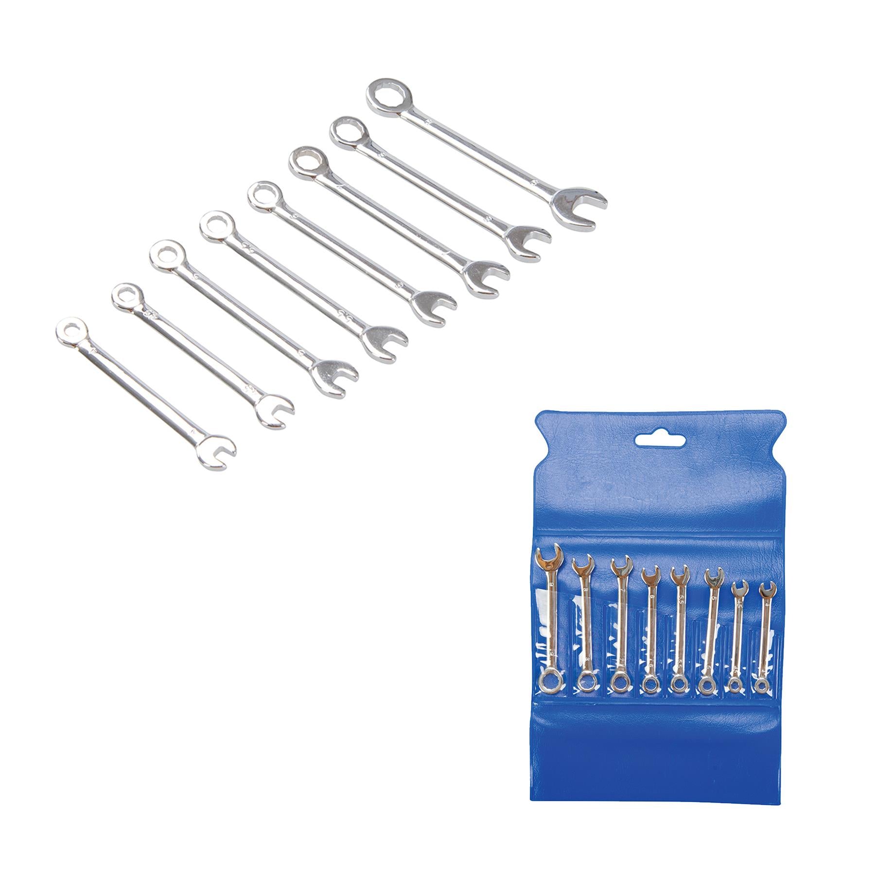 King Dick Miniature Combination Spanner Set Metric 8pcs 4 - 9mm