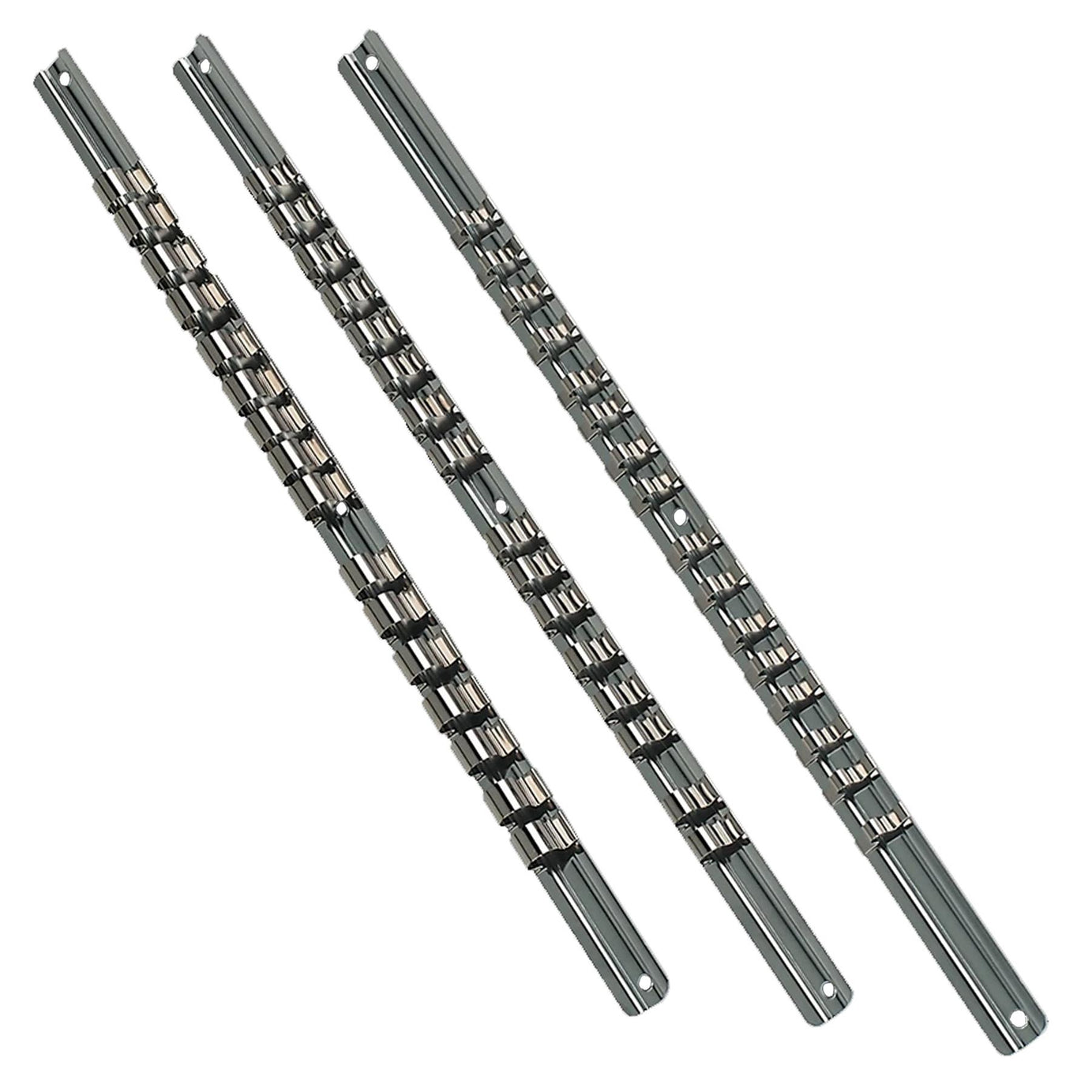 Sealey Socket Retaining Rail Set 3pc 1/4", 3/8" & 1/2"Sq Drive