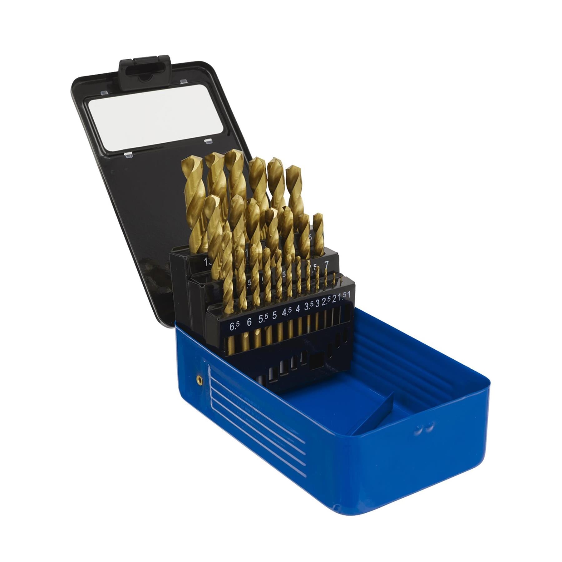 Sealey 25pc Drill Bit Set HSS Fully Ground Ø1-13mm DIN 338 Metric AK4725