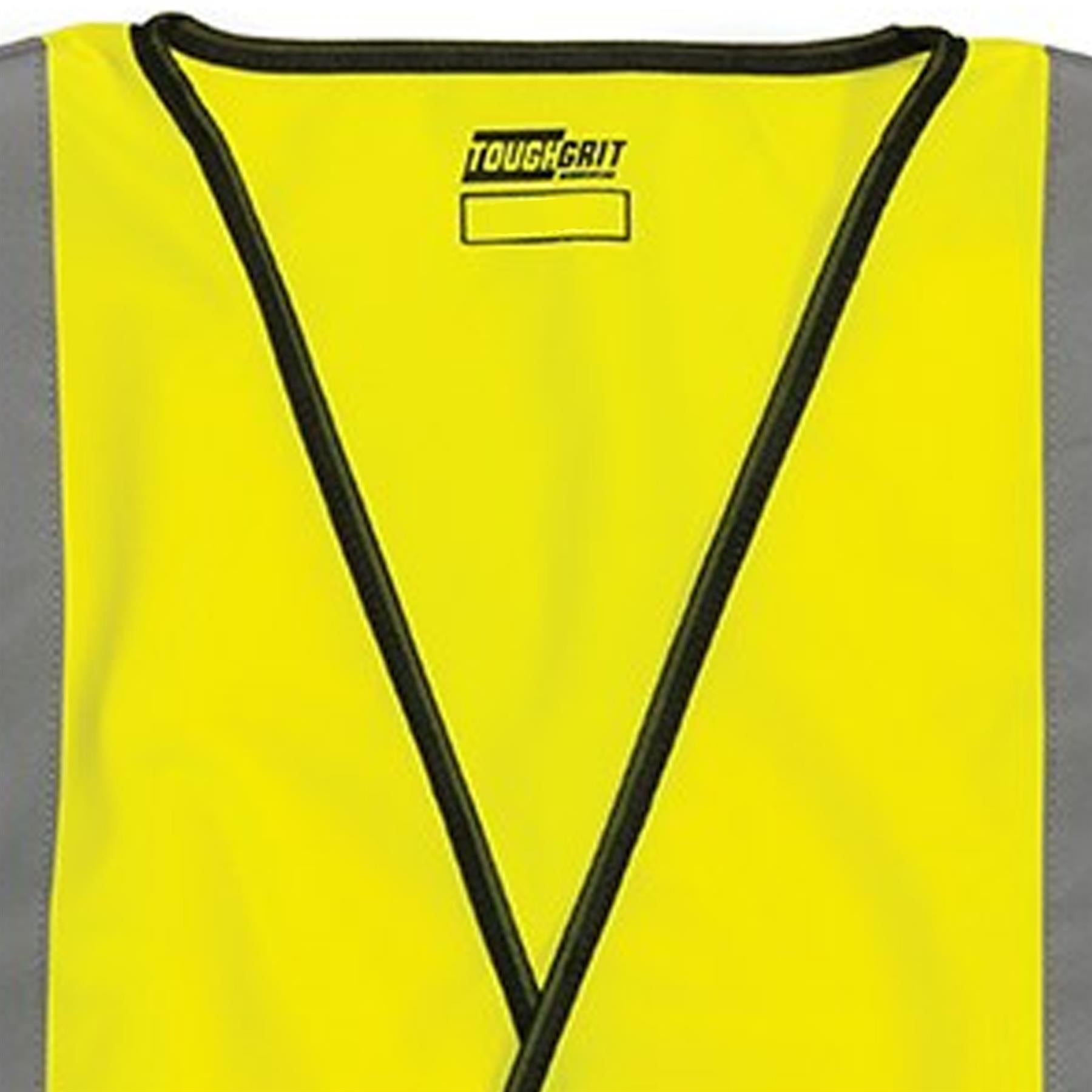Tough Grit Yellow Hi Vis High Visibility Vest Safety Work Reflective XXL