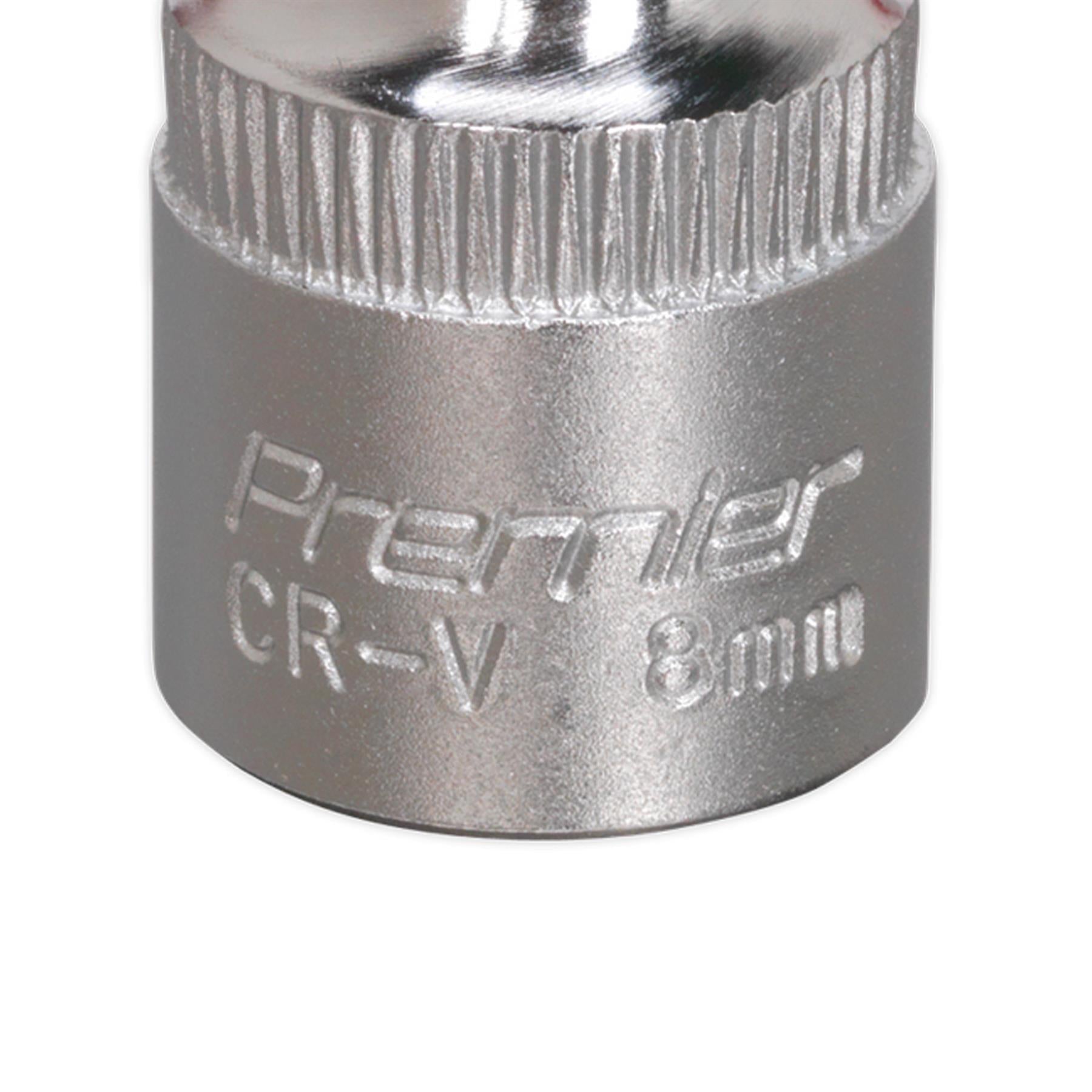 Sealey WallDrive Socket 8mm 3/8"Sq Drive Chrome Vanadium Steel