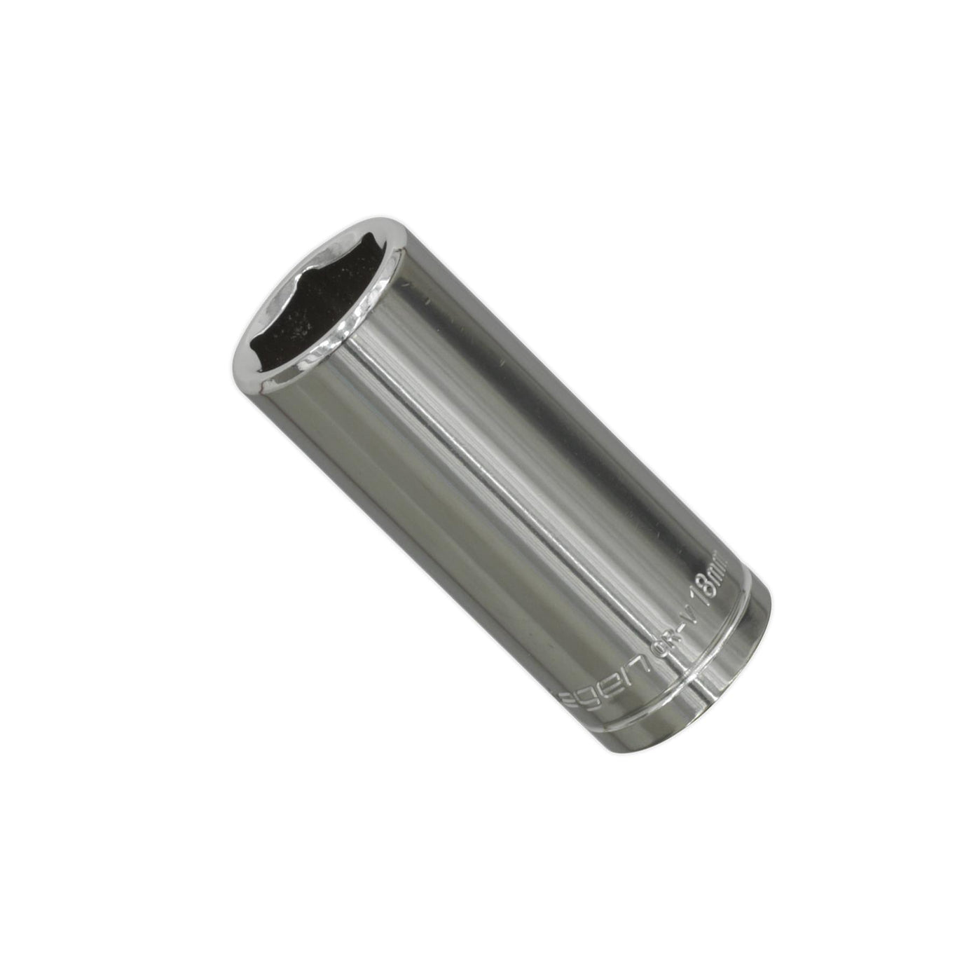 Sealey WallDrive® Socket 18mm Deep 3/8"Sq Drive Mirror Finished