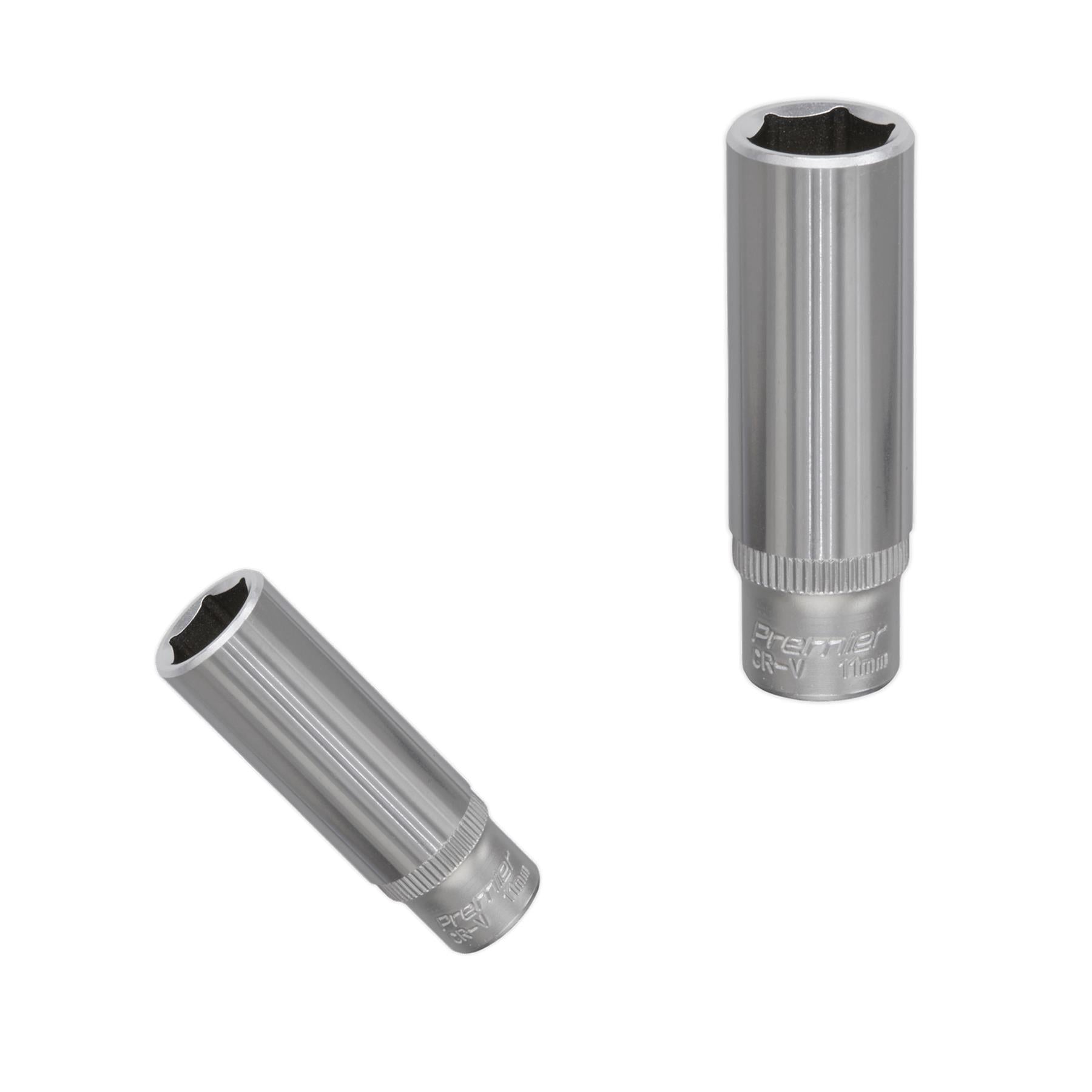 Sealey WallDrive® Socket 11mm Deep 1/4"Sq Drive
