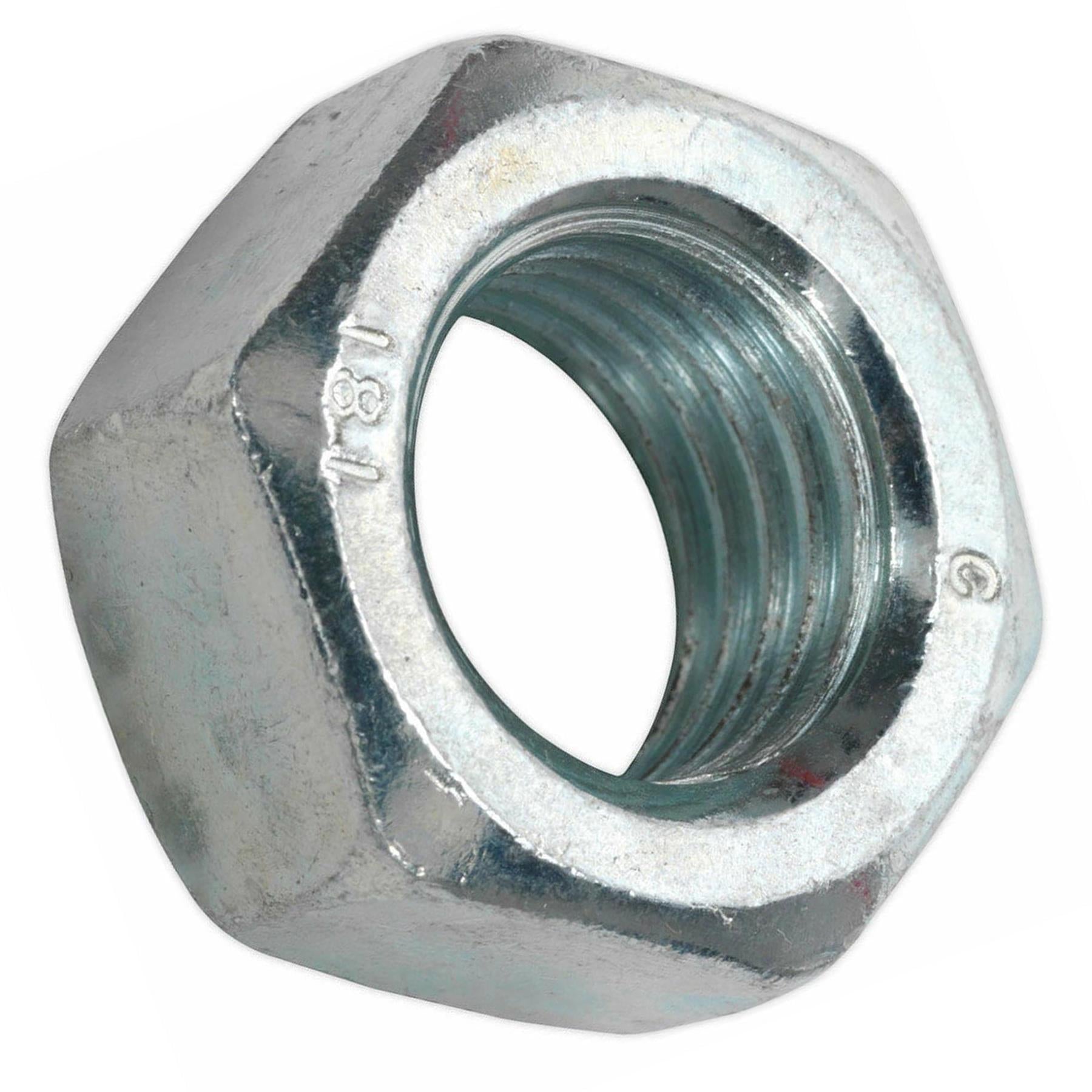 Sealey Steel Nut DIN 934 - M20 Zinc Pack of 10