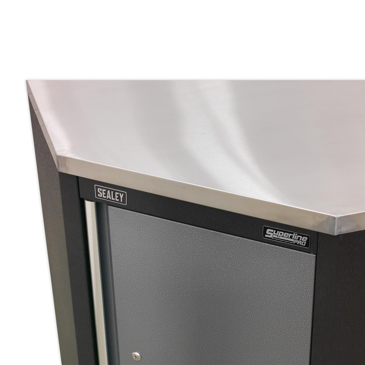 Sealey Stainless Steel Worktop for Modular Corner Cabinet 865mm