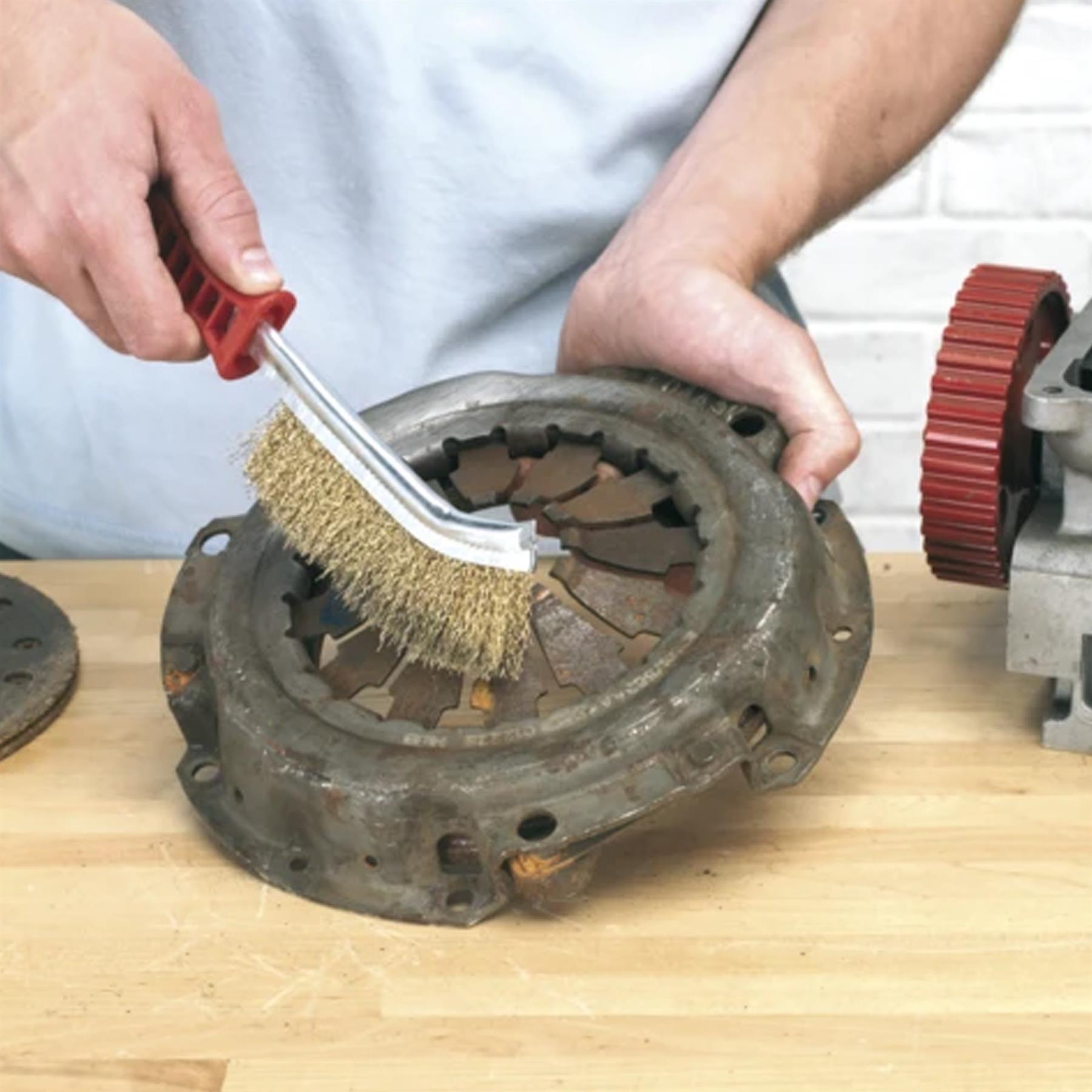 Wire Brush Brassed Steel Plastic Handle Sealey