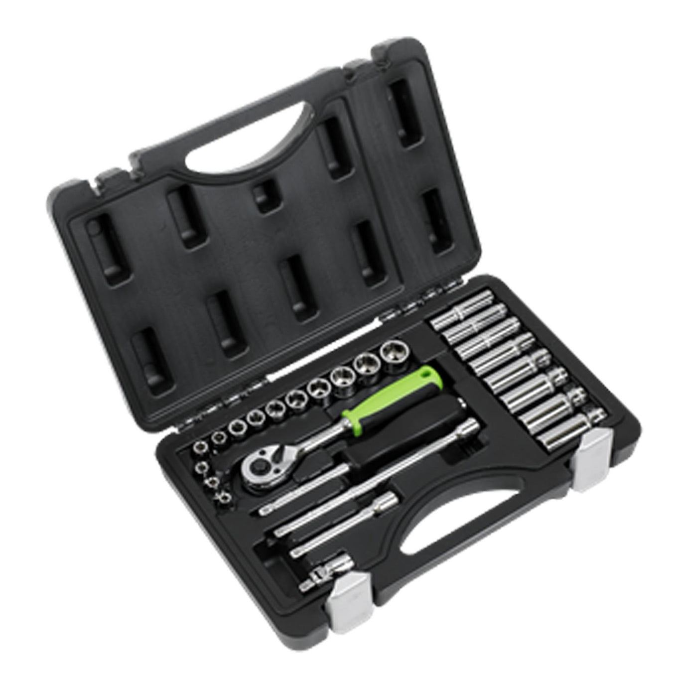 Sealey Socket Set 26pc 1/4"Sq Drive Metric