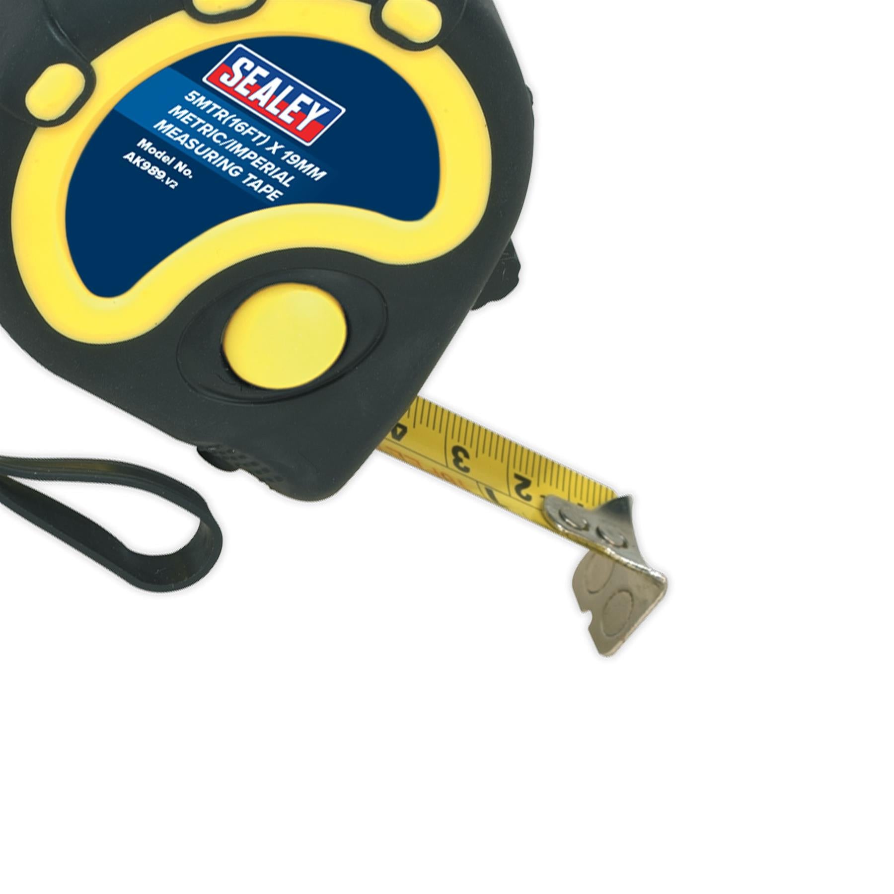 Sealey Rubber Tape Measure 5m(16ft) x 19mm - Metric/Imperial