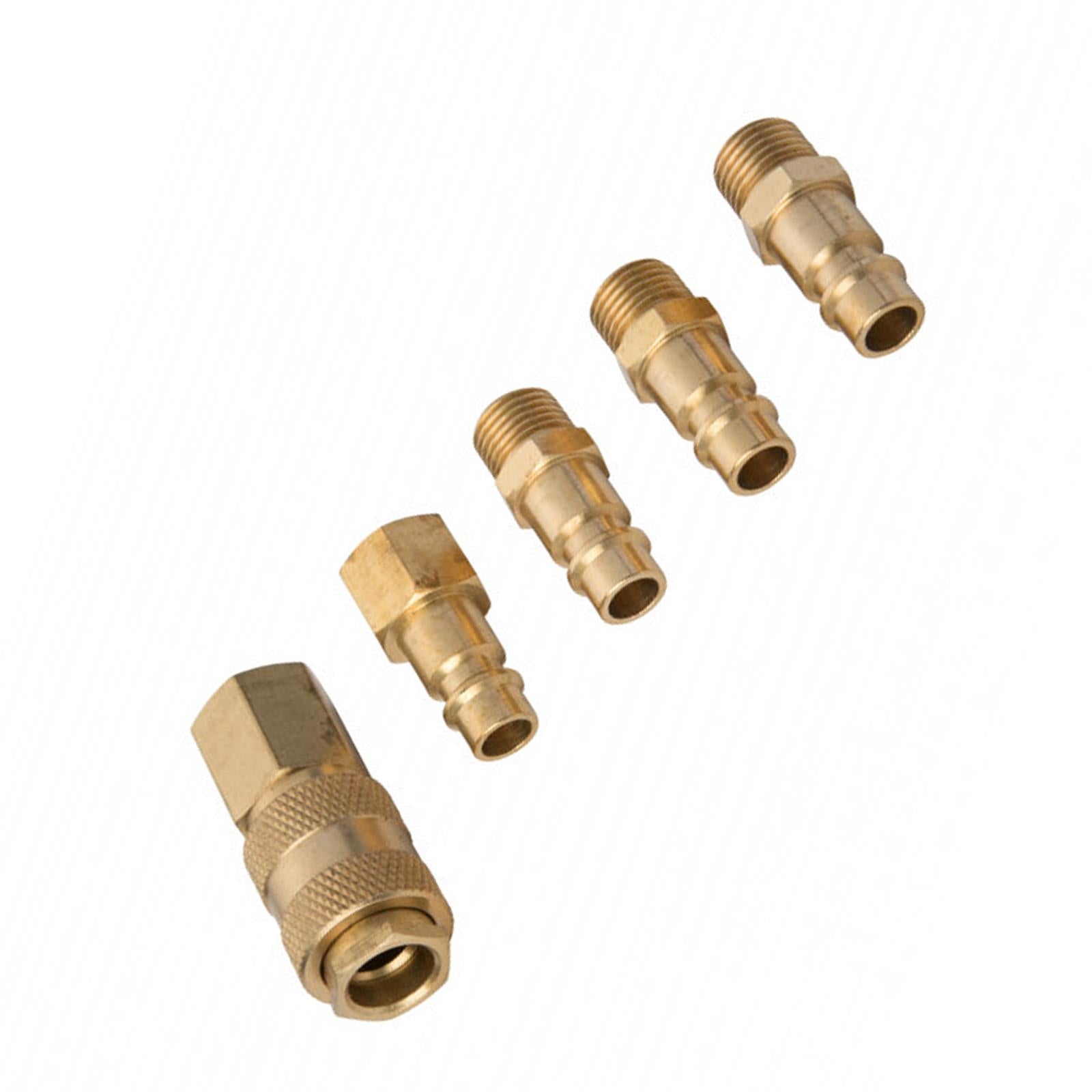 BlueSpot 5Pce Brass Air Fittings (BSP) Corrosion Resistant For 1/4" BSP Air Hose