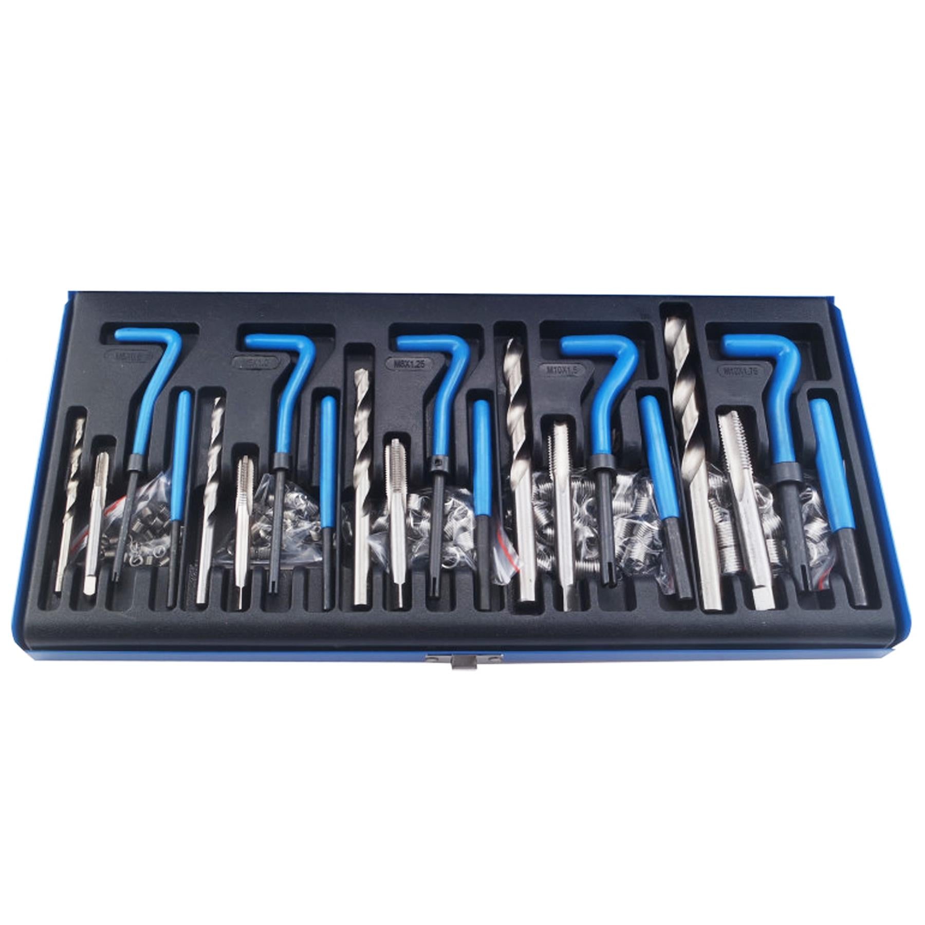 BlueSpot 131pc Helicoil Thread Repair Threaded Tool Twist Drill Bit Kit M5 - M12