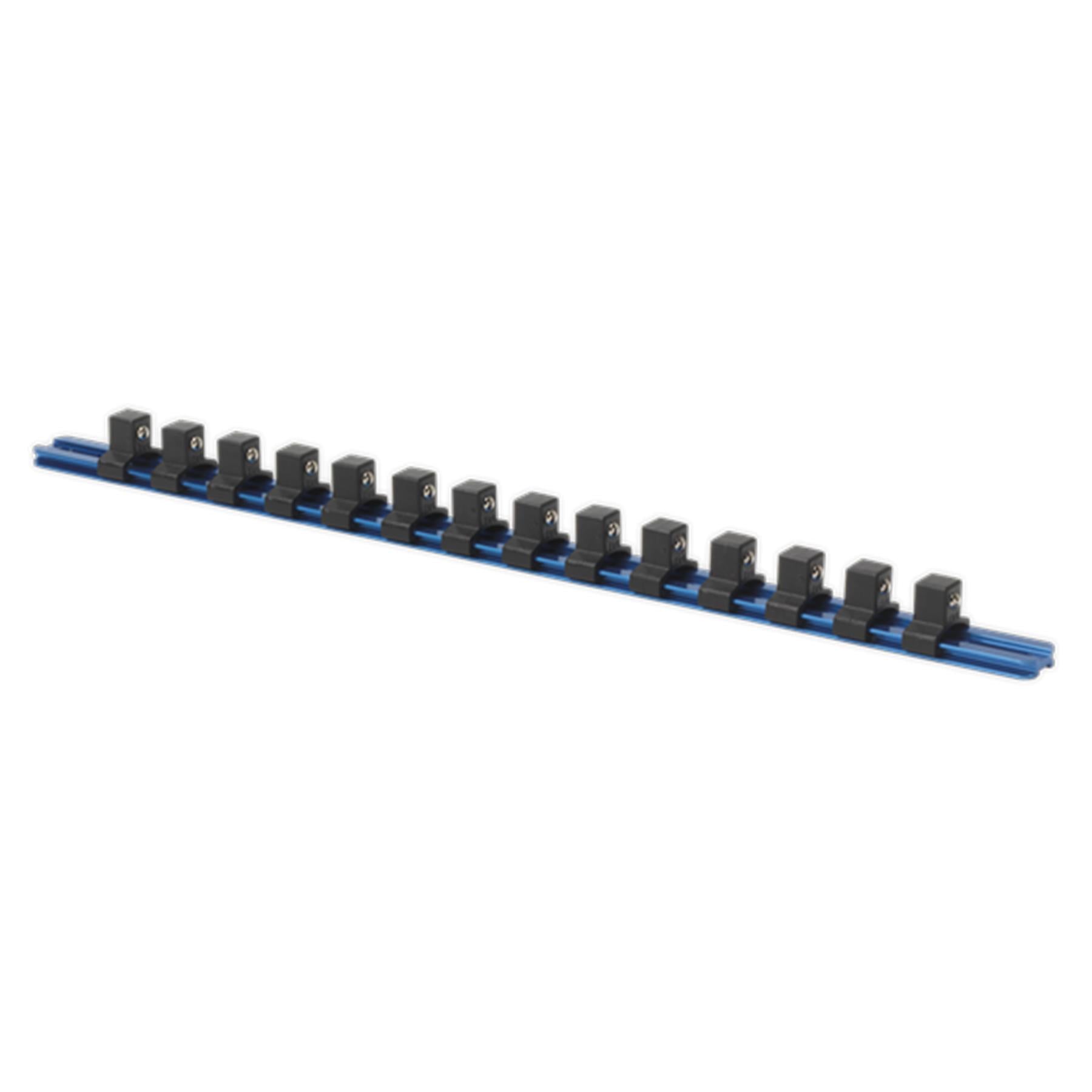 Sealey Socket Retaining Rail with 14 Clips Aluminium 1/2"Sq Drive