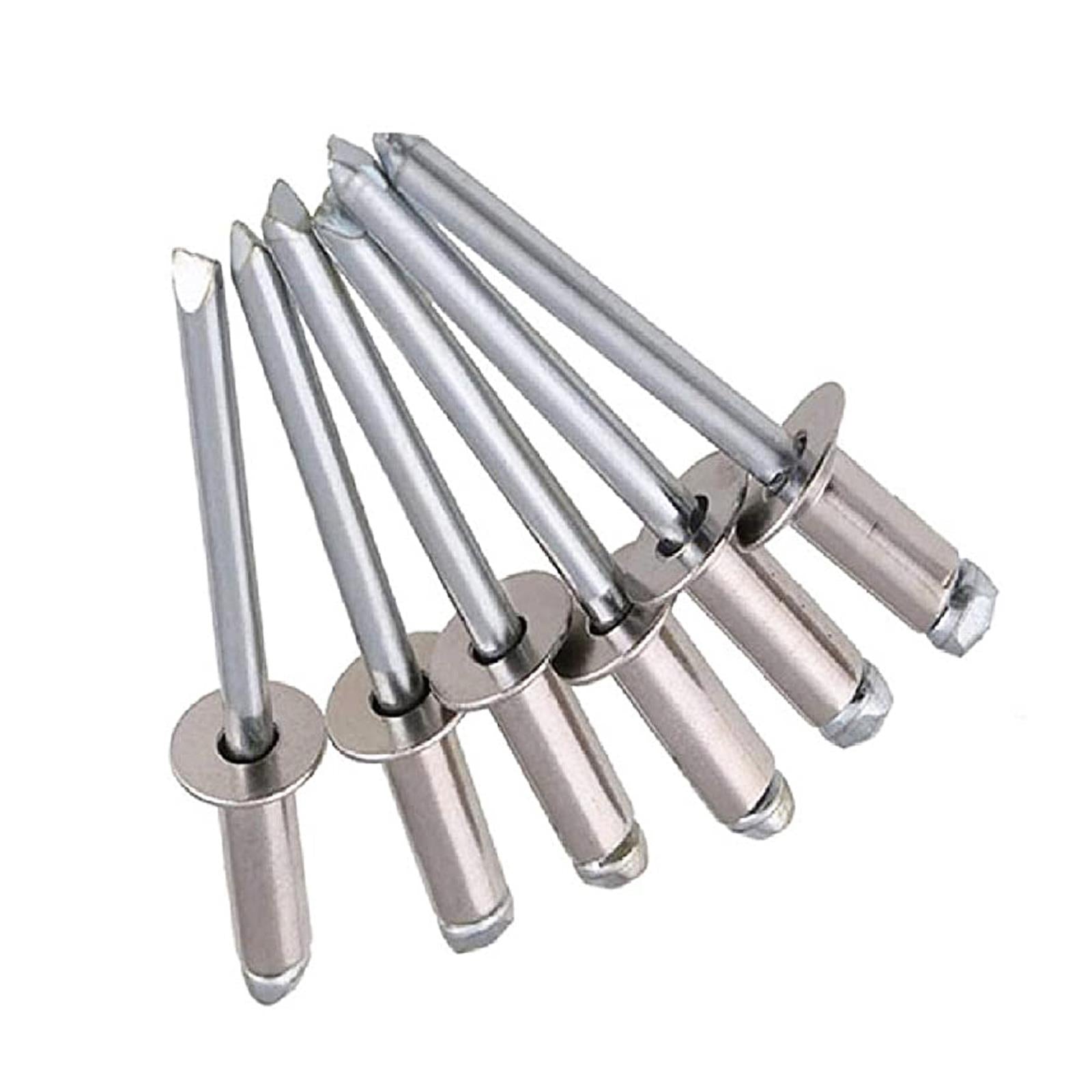 4.8mm Large Flange Open Aluminium Pop Rivets Wide Blind Rivet Length Bluespot