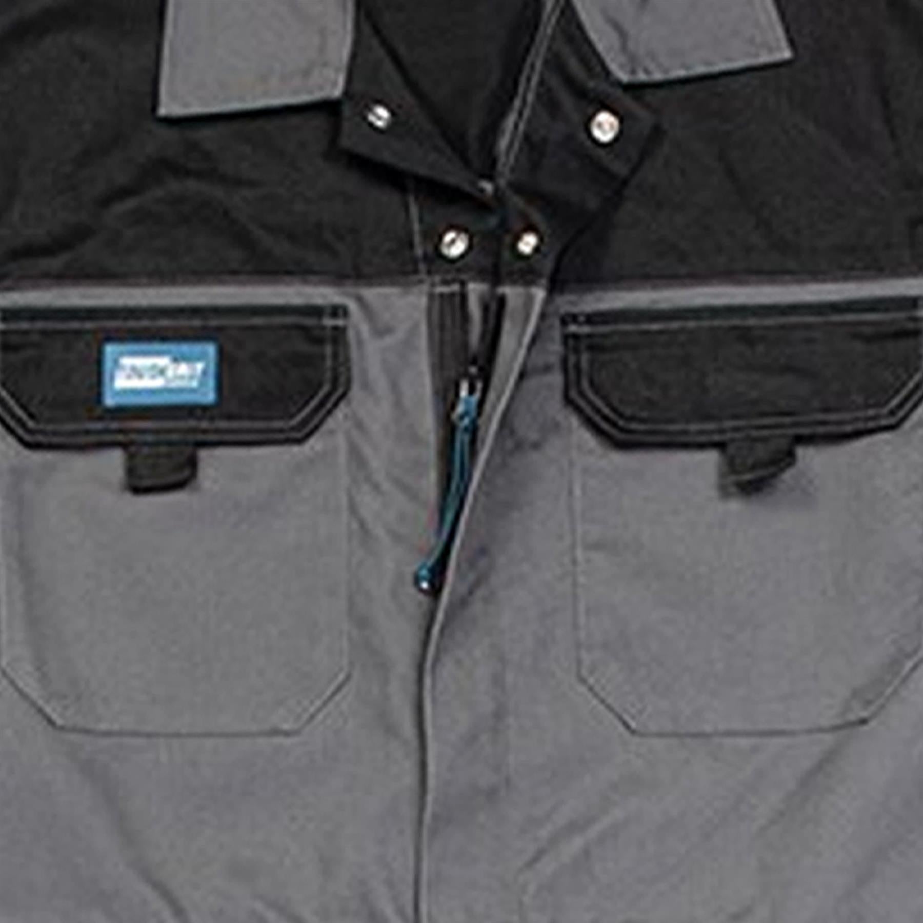 Tough Grit Men Zip Front Coverall Boilersuit Charcoal S