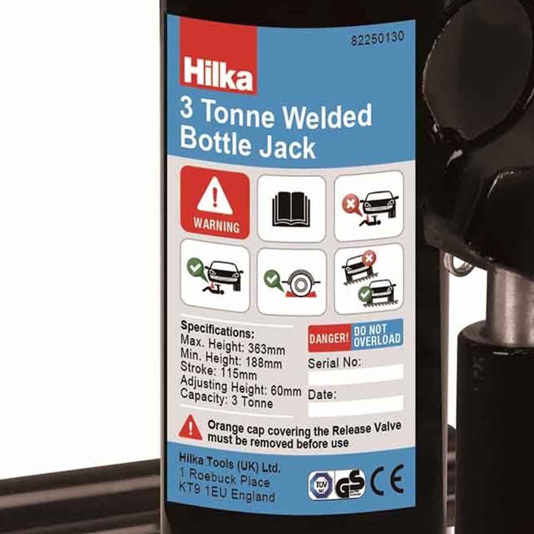 Hilka 3 Tonne Bottle Jack 