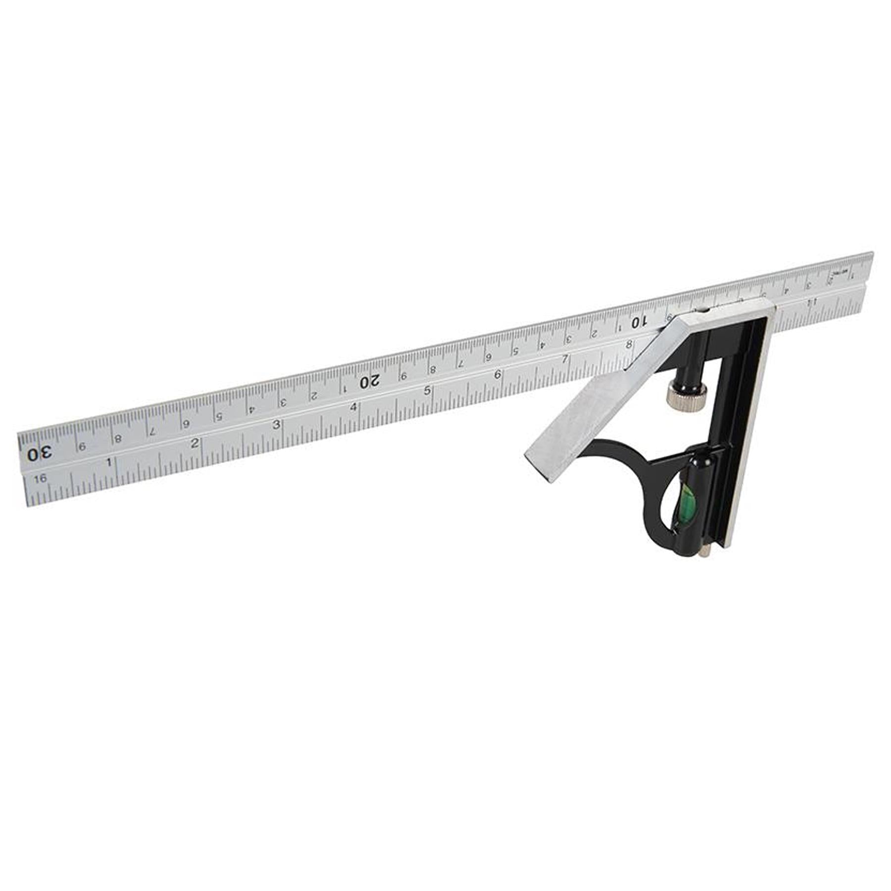 Combination Square With Built-In Spirit Level Imperial & Metric Graduation 300mm