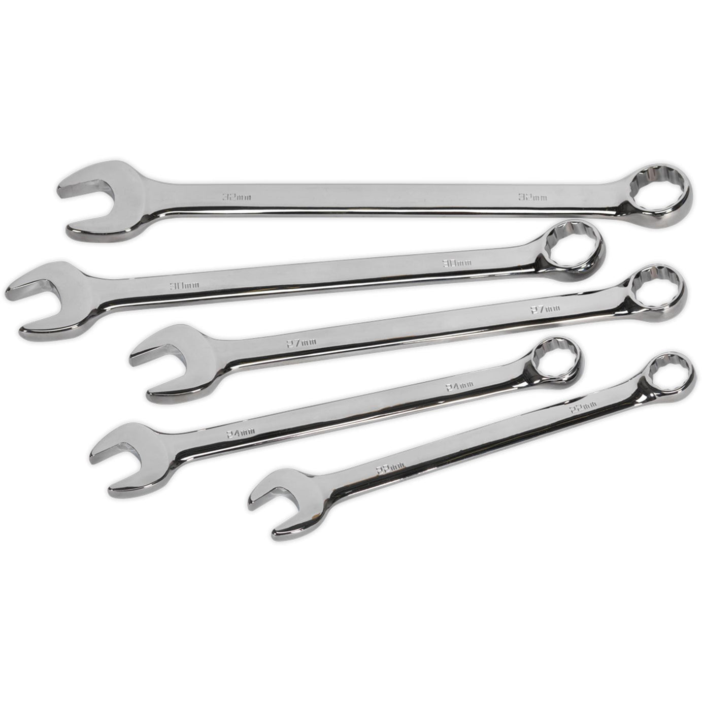 Sealey Combination Spanner Set 5pc Jumbo Metric