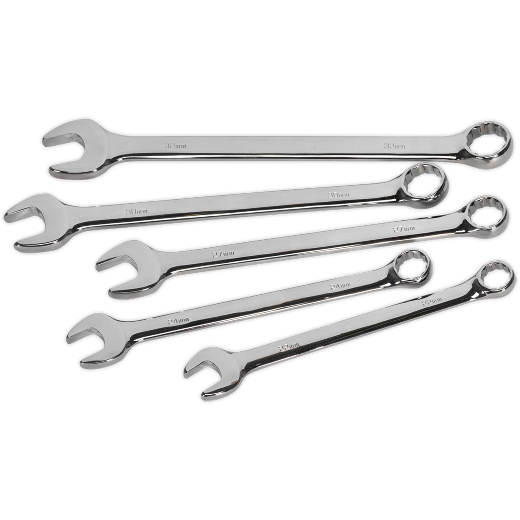 Sealey Combination Spanner Set 5pc Jumbo Metric